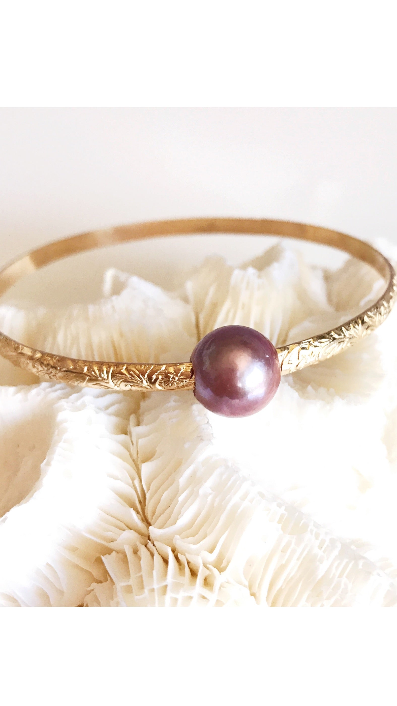 Bangle ALII Lavender Edison Pearl Bracelet (B343) – Elegant Jewelry for Women, Perfect for Weddings, Parties & Special Occasions