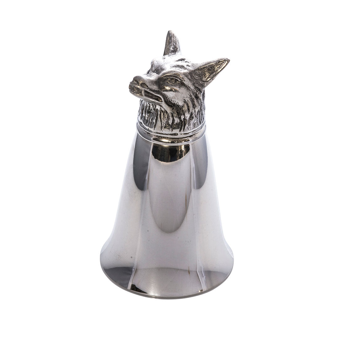 Pewter Fox Stirrup Cup Jigger 2.5oz - Vintage Style Barware for Whiskey, Bourbon & Cocktail Measuring - Perfect for Home Bars, Parties & Gifts