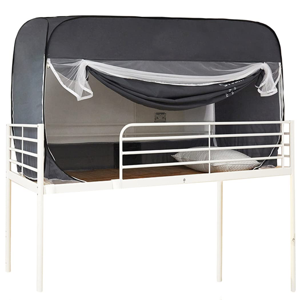 Leodun Pop Up Bed Tent for Twin Size - Breathable Mosquito Net Canopy with Light Blocking, Portable Privacy Shelter for Indoor/Outdoor Use - Perfect for Camping, Dorm Rooms & Privacy Sleeping