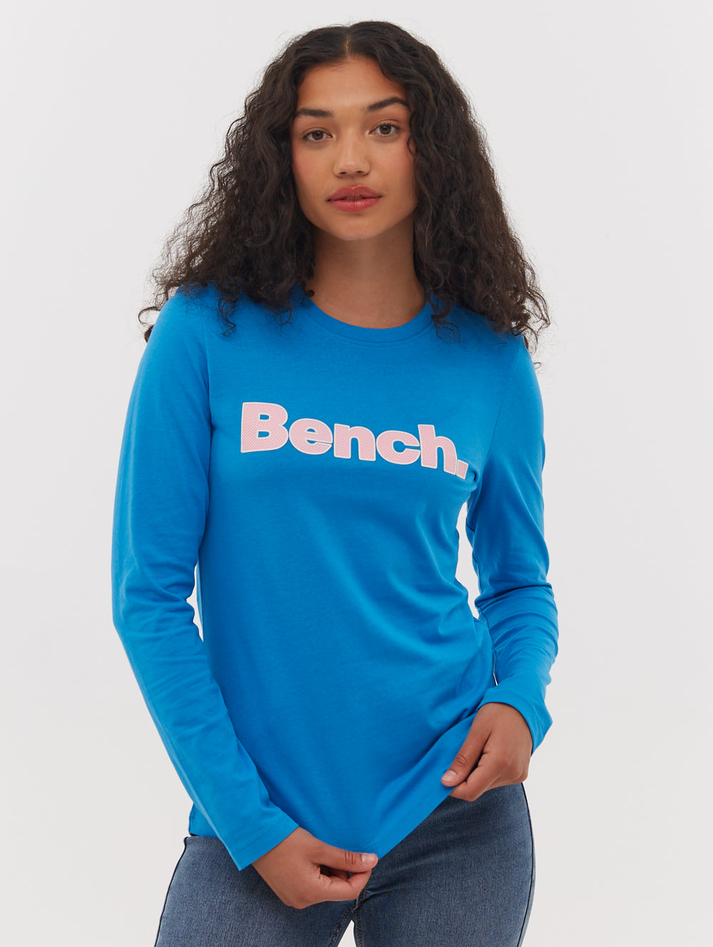 Jewelle Long Sleeve Logo T-Shirt for Women - Comfortable Cotton Crewneck Tee with Stylish Print - Perfect for Casual Wear, Layering & Everyday Outfits