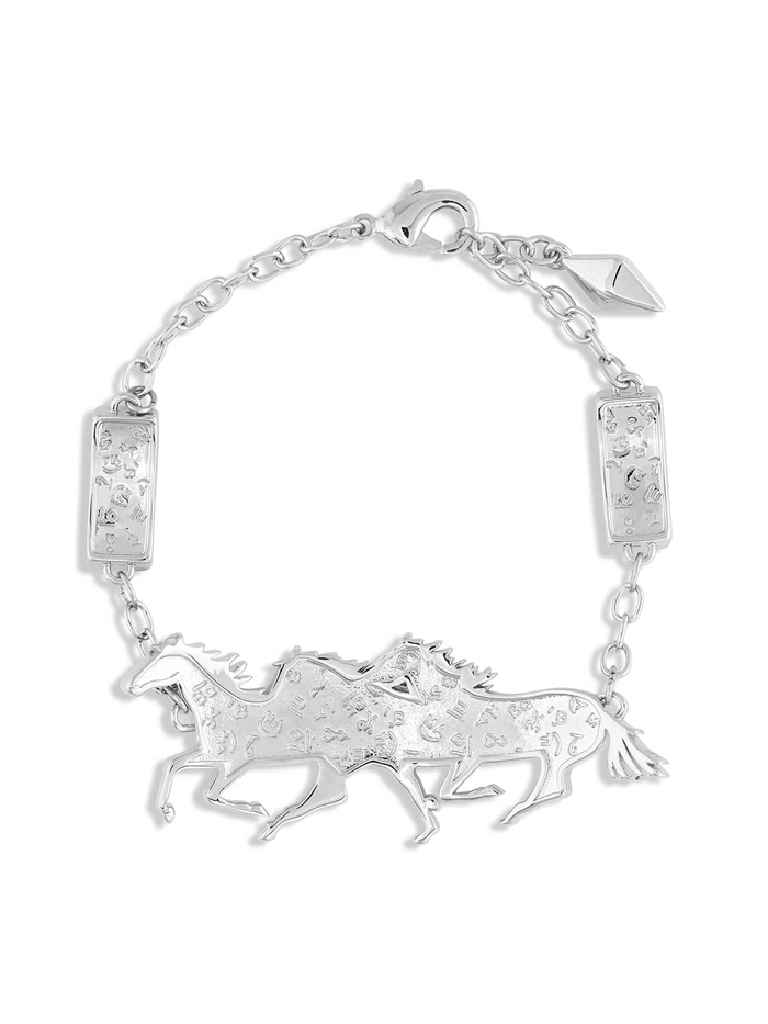 Montana Silversmiths BC5319 Women's All the Pretty Horses Bracelet - Sterling Silver Western Jewelry for Cowgirls, Horse Lovers & Western Fashion