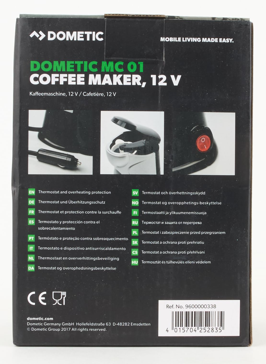 DOMETIC PerfectCoffee MC 01 Single Cup Coffee Maker - 12V Portable Coffee Machine for Car, RV & Travel | Compact Design for On-the-Go Brewing