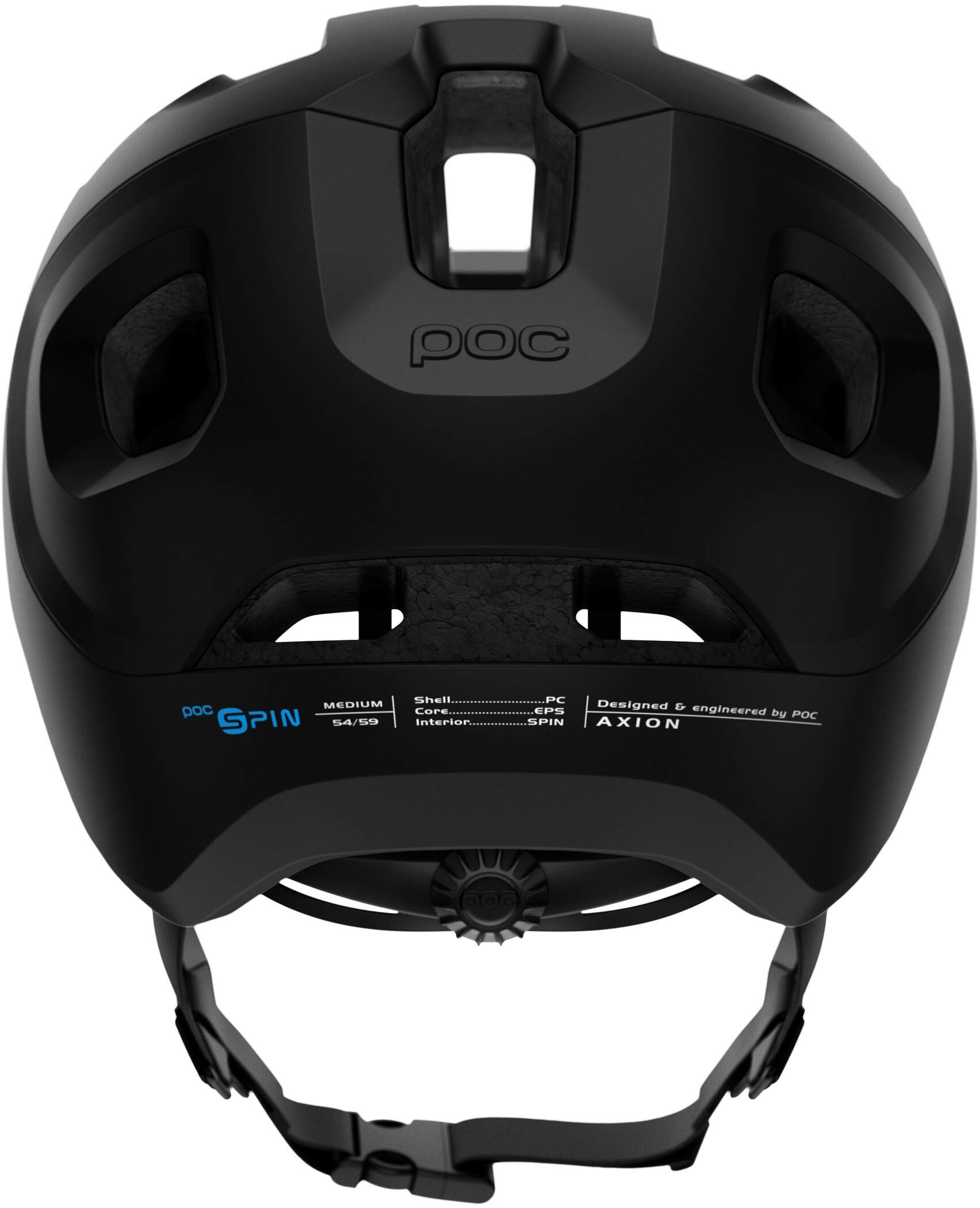 Poc Axion Spin Helmet - Uranium Black Matte - Medium/Large Size - Lightweight & Durable Bike Helmet for Mountain Biking & Road Cycling