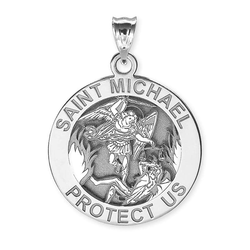 St. Michael Necklace - 14K Gold & Sterling Silver Catholic Saint Michael Pendant for Women & Men | Religious Jewelry, Christian Gift, First Communion Present | Perfect for Daily Wear, Church Events & Spiritual Protection