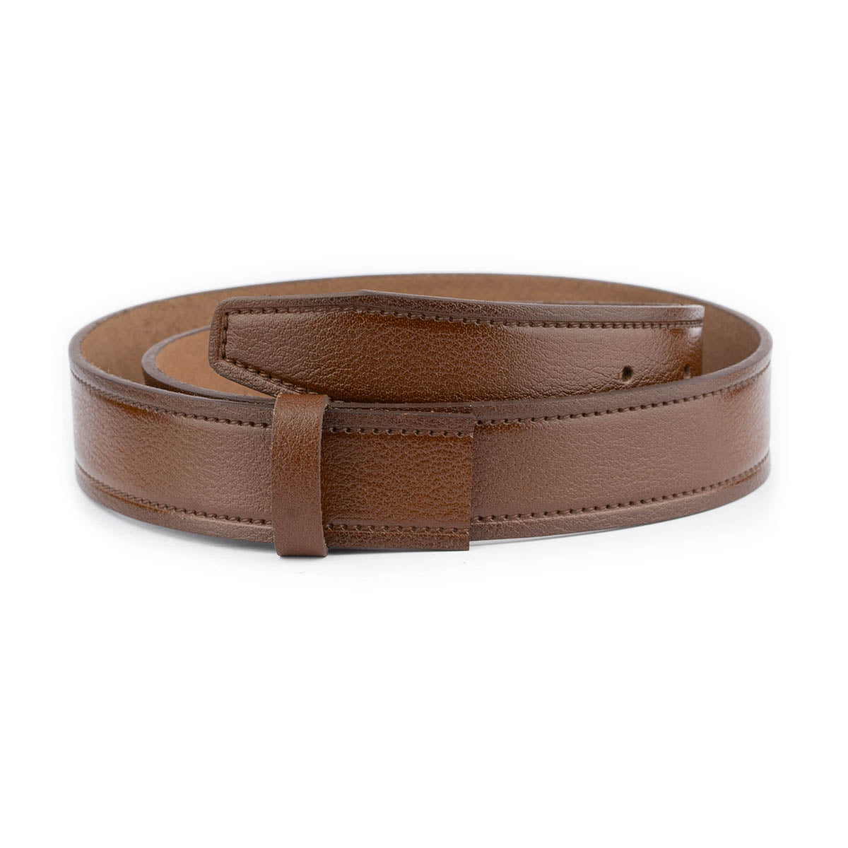 Genuine Full Grain Leather Medium Brown Belt Strap - Replacement Strap for Ferragamo Men's Buckles | Durable Dress Belt for Business & Formal Occasions