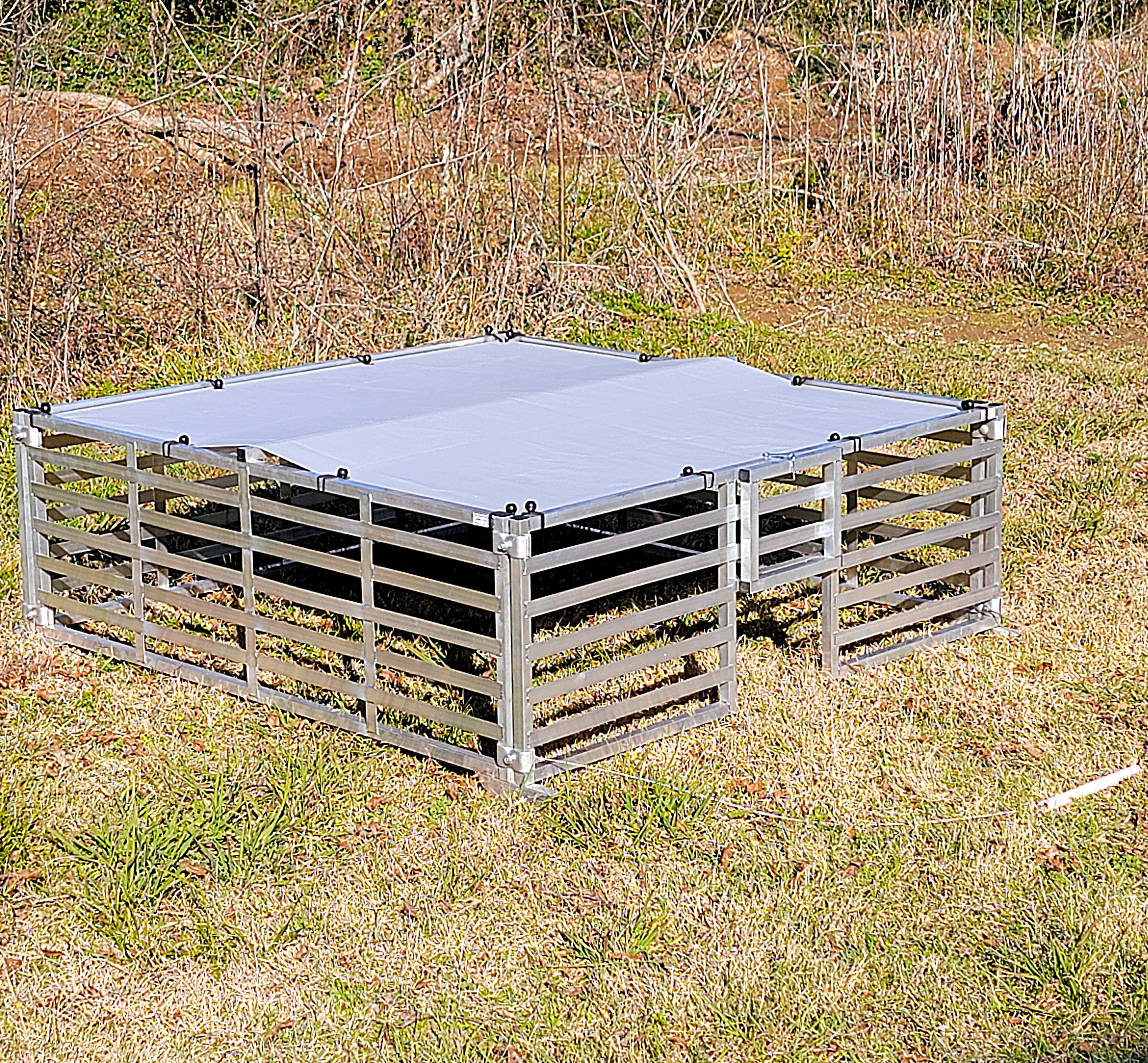 Rite Farm 5'x5' Aluminum Mobile Chicken Tractor Coop for Broilers & Poultry - Portable Poultry Pen for Free-Range Farming, Backyard Chicken Raising & Meat Bird Production