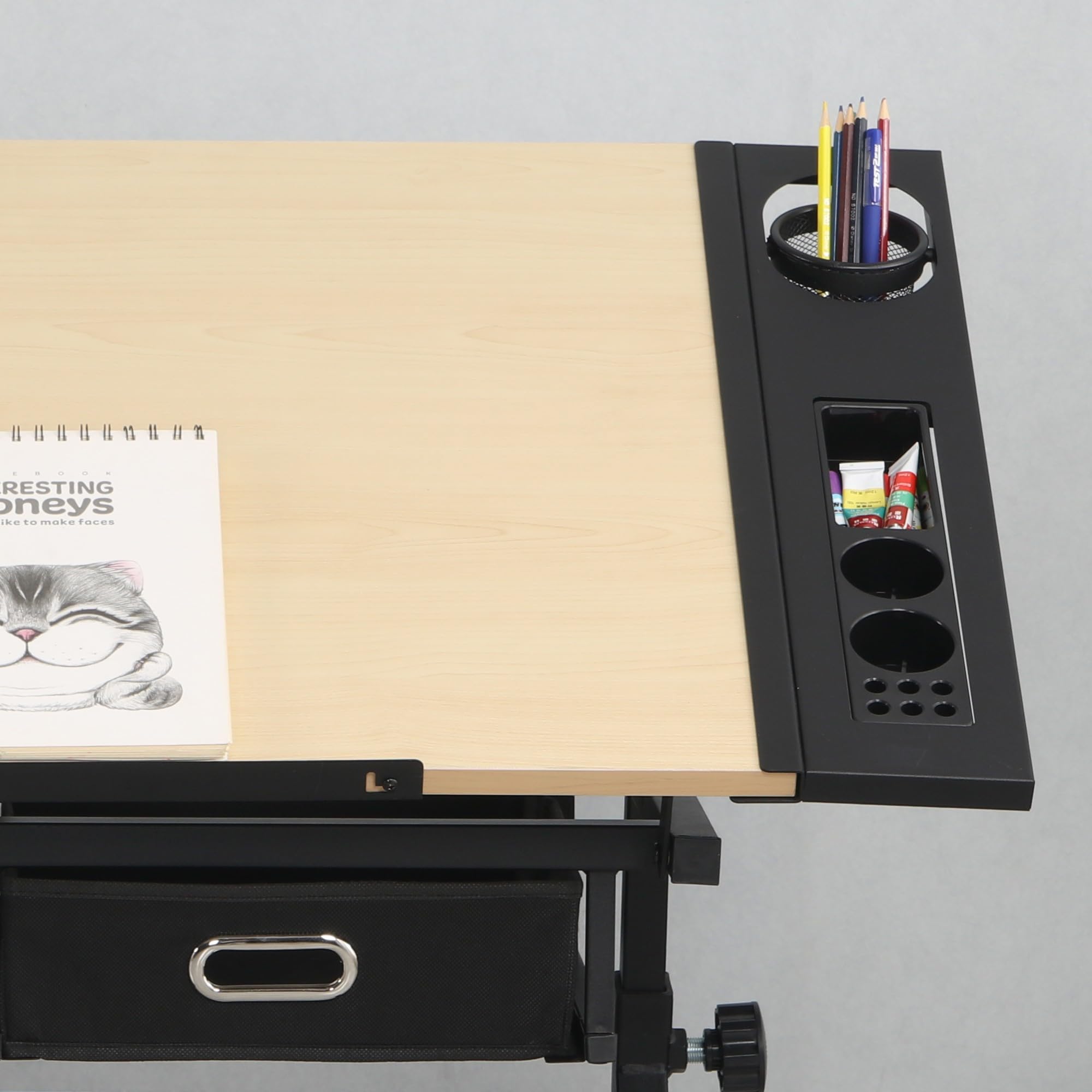 Adjustable Drafting Table for Artists - Tilting Desk for Painting & Sketching with Storage Drawers - Home Studio & Office Use