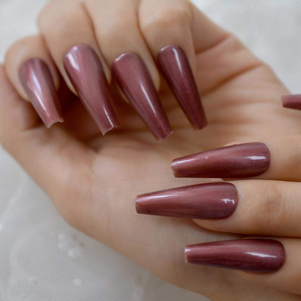 Premium Handmade Acrylic False Nails - Extra Long Coffin Shape, Thick & Reusable Salon Quality Fake Nails with Pre-Designed Art (Perfect for Parties, Weddings, and Special Occasions)