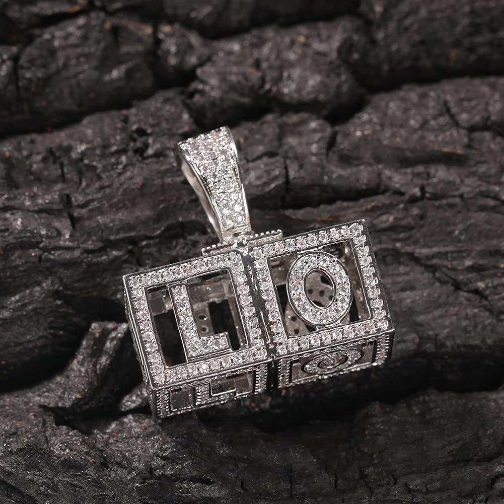 Custom Personalized Cube Dice Letter Pendant Necklace - Iced Out Simulated Diamond Hip Hop Chain for Men & Women | Perfect for Gifts, Parties, and Streetwear Fashion