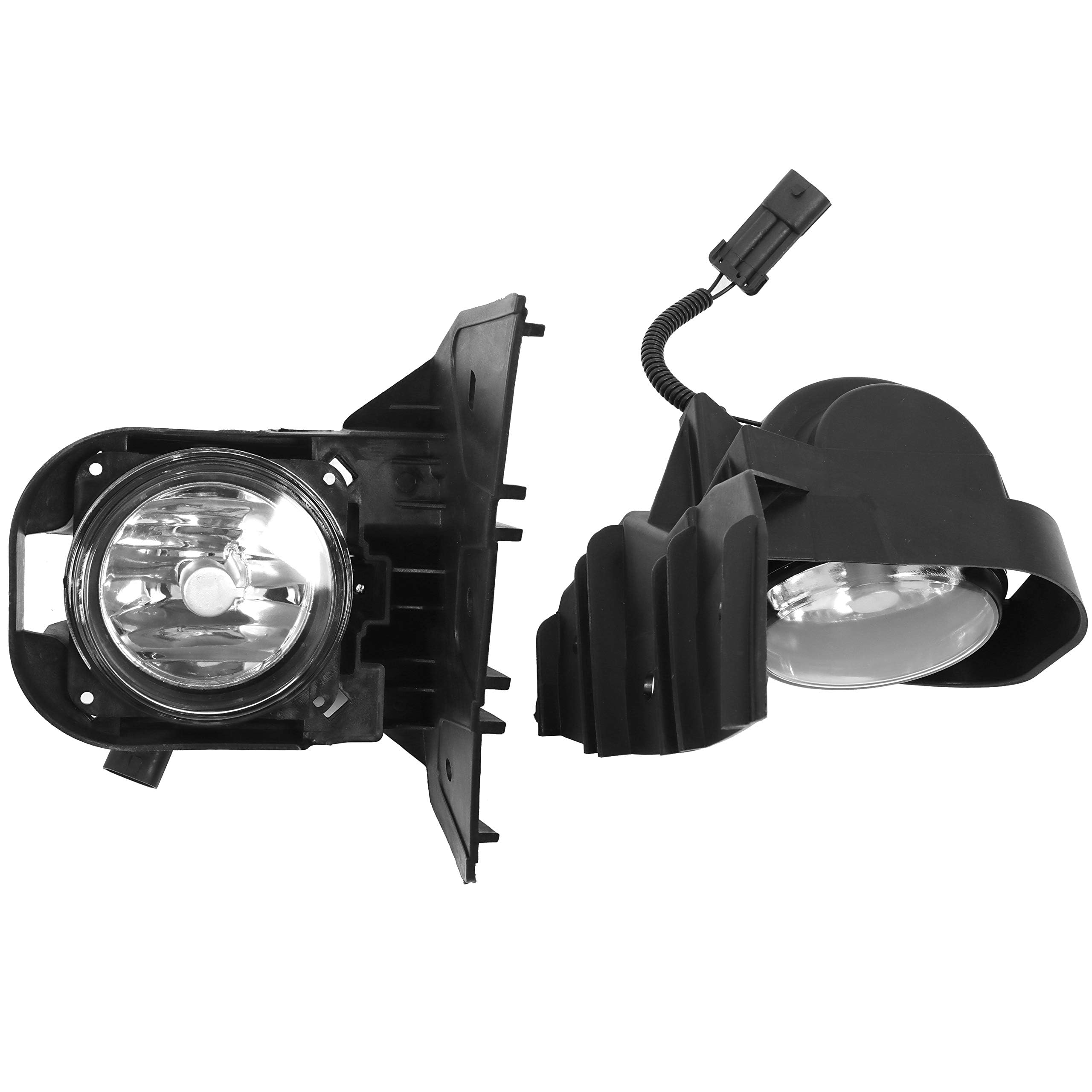 ECOTRIC Front Fog Lights for 2000-2004 Ford F-150 Harley Davidson Edition - Complete Kit with Bezels, Bulbs & Hardware (Driver & Passenger Side) | Enhanced Night Driving & Off-Road Visibility
