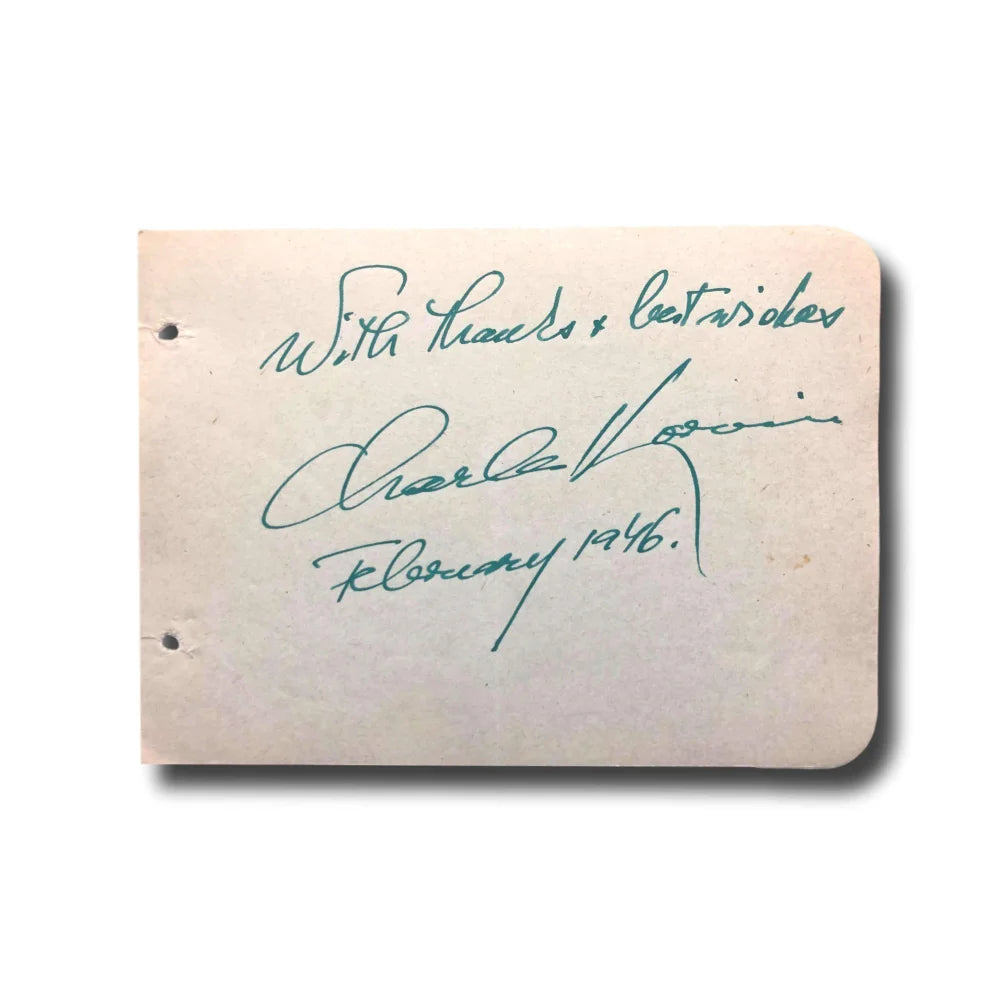 Charles Korvin Hand Signed Album Page Cut with JSA COA - Authentic Autograph of Actor from Heart of Spain - Perfect for Collectors, Memorabilia Displays & Film History Enthusiasts