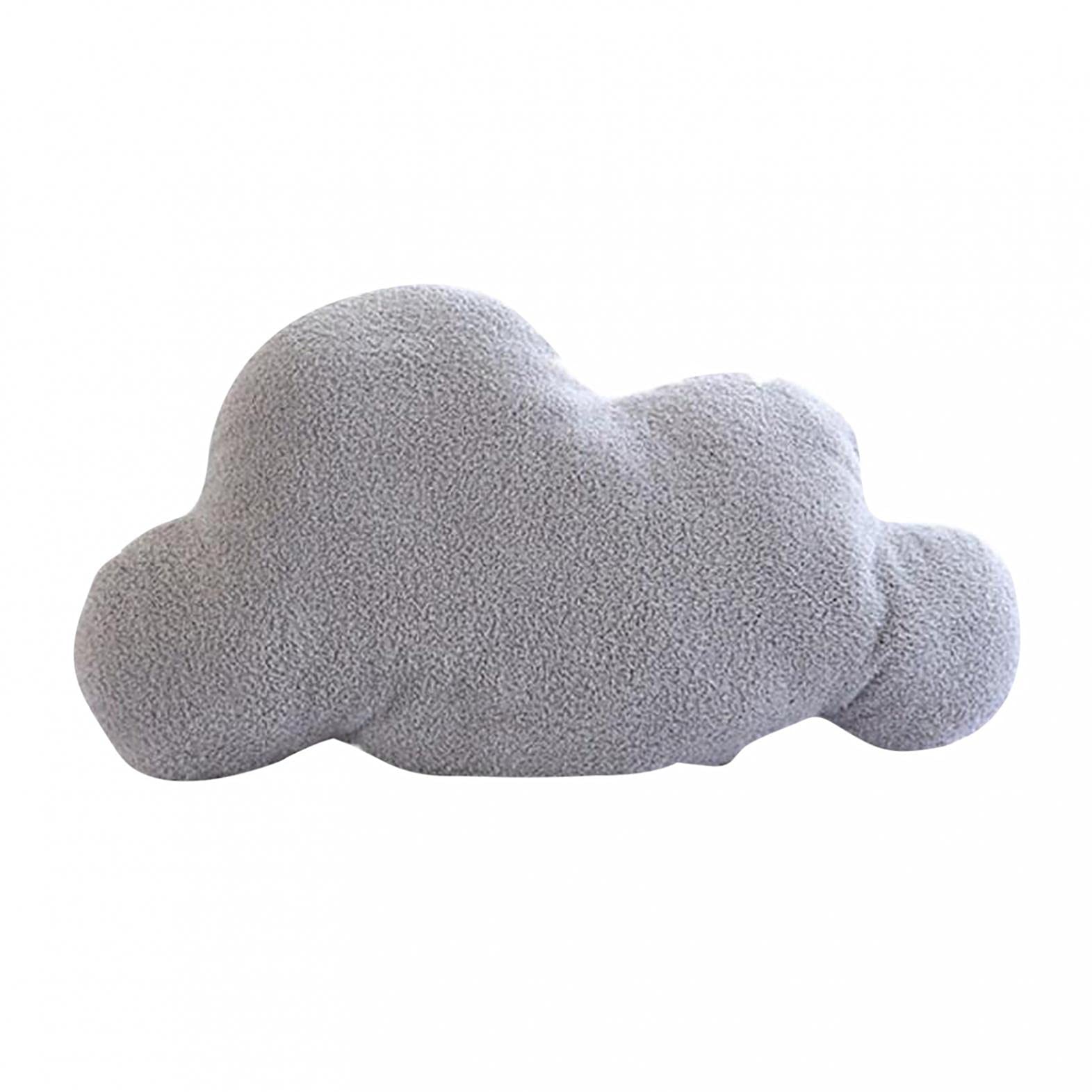 Soft Velvet Cloud-Shaped Throw Pillows - 9.8×5 Inch Gray Cushion for Sofa, Bed, Car & Office - Cozy Plush Nap Pillow for Reading, Relaxing & Decor