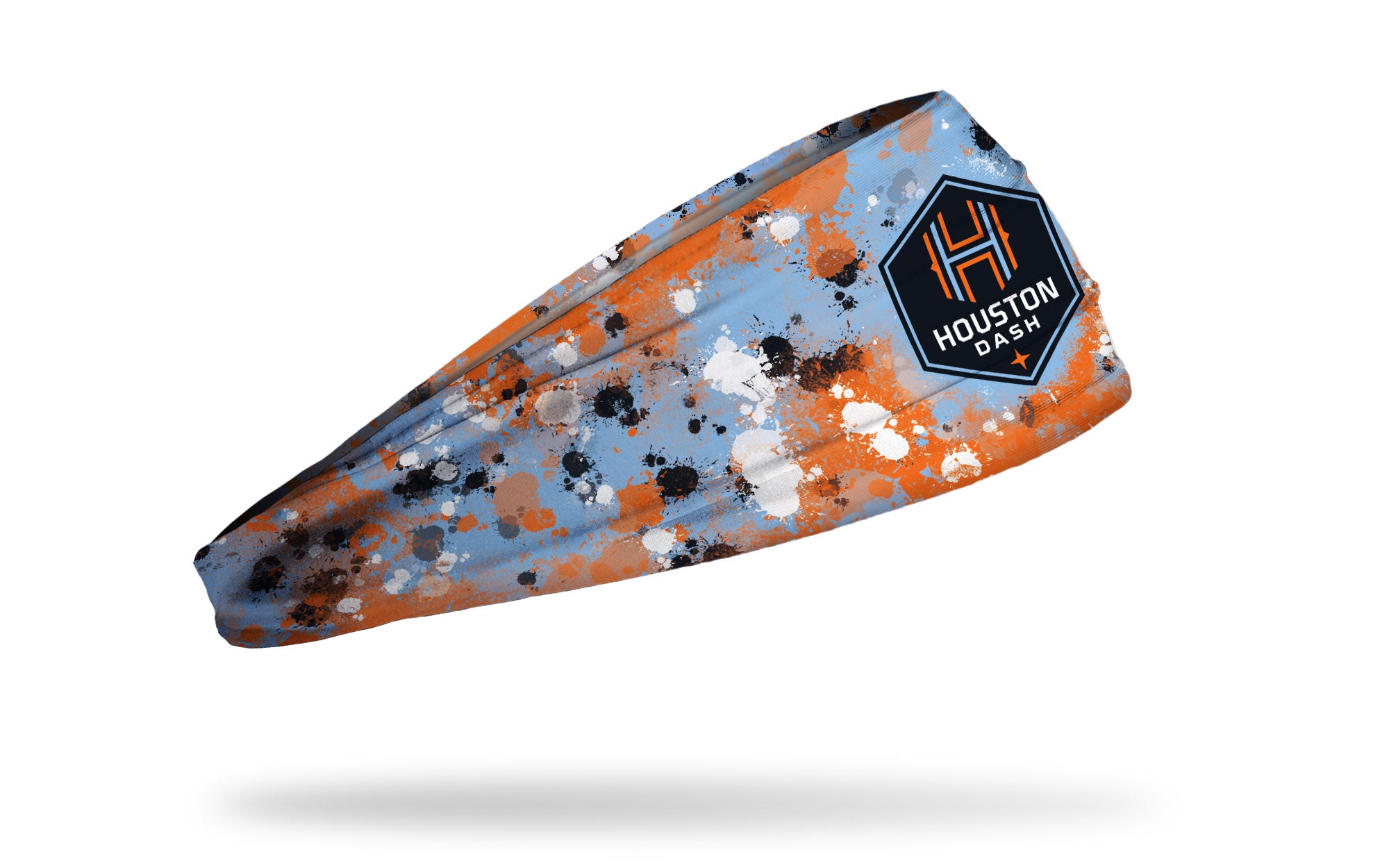 Houston Dash Splatter Big Bang Lite Headband - Adjustable Sports Headband for Women & Men - Sweat-Wicking Workout Headwear for Running, Yoga, Gym & Outdoor Activities