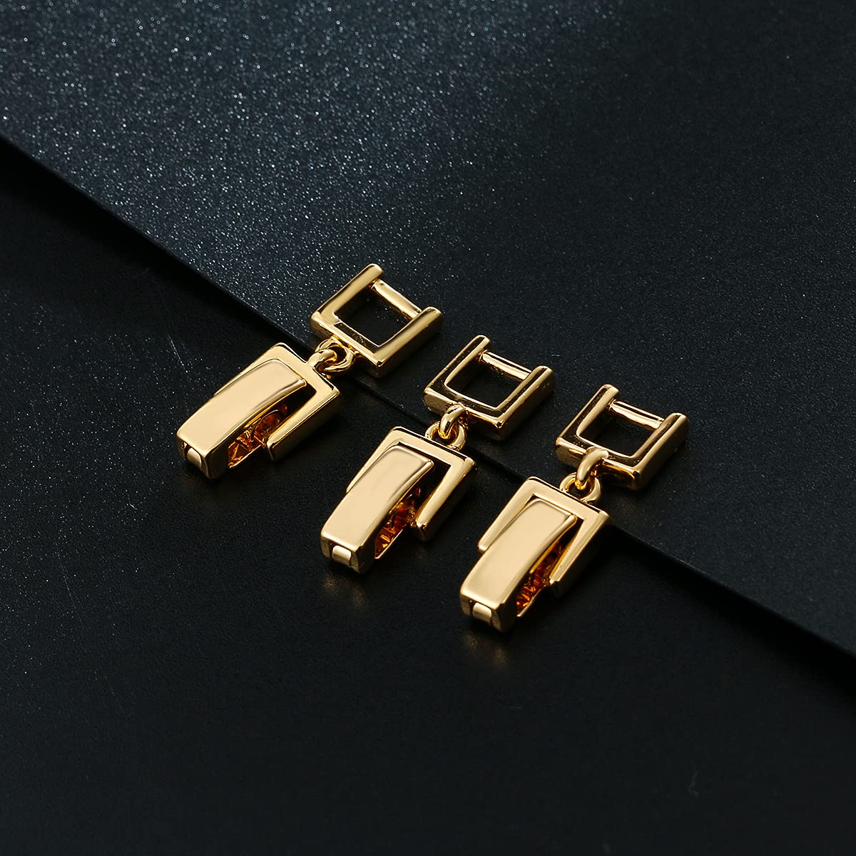 White Gold/Gold/Rose Gold Plated 3-Piece Fold Over Clasp Set for Bracelet & Necklace Jewelry Extender - Perfect for DIY Jewelry Making, Adjustable Chain Length, Gift Wrapping & Jewelry Repair