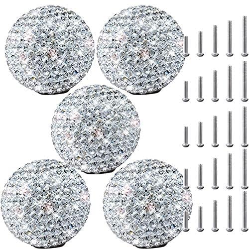 5-Pack White Single Hole Cabinet Knobs and Pulls - Stylish Handles for Kitchen Cabinets, Drawers, Bedroom Furniture & Home Decor