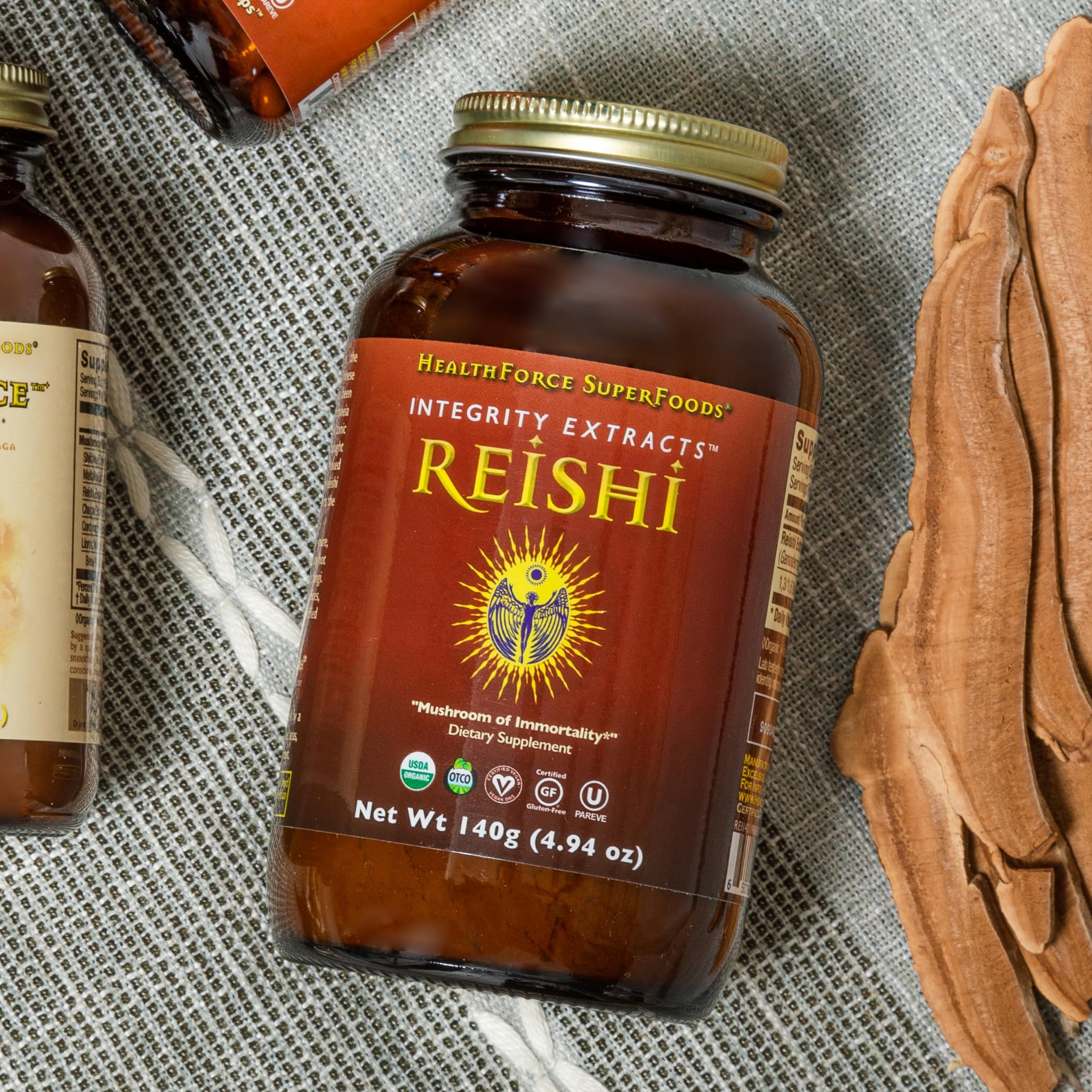 HealthForce SuperFoods Organic Reishi Mushroom Powder - 140g | Immune Support, Stress Relief & Energy Boost | Perfect for Smoothies, Teas & Wellness Drinks