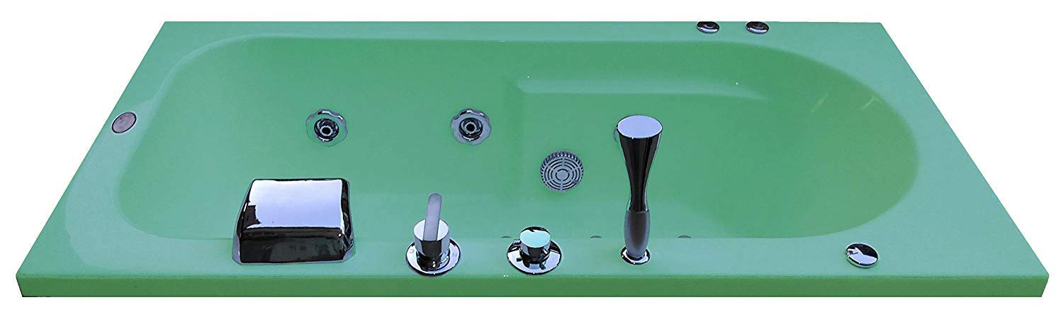 Madonna Melody Acrylic Whirlpool Bathtub with Bubble Massage & Water Filler System - Green Luxury Spa Tub for Relaxation & Home Bathroom Upgrade