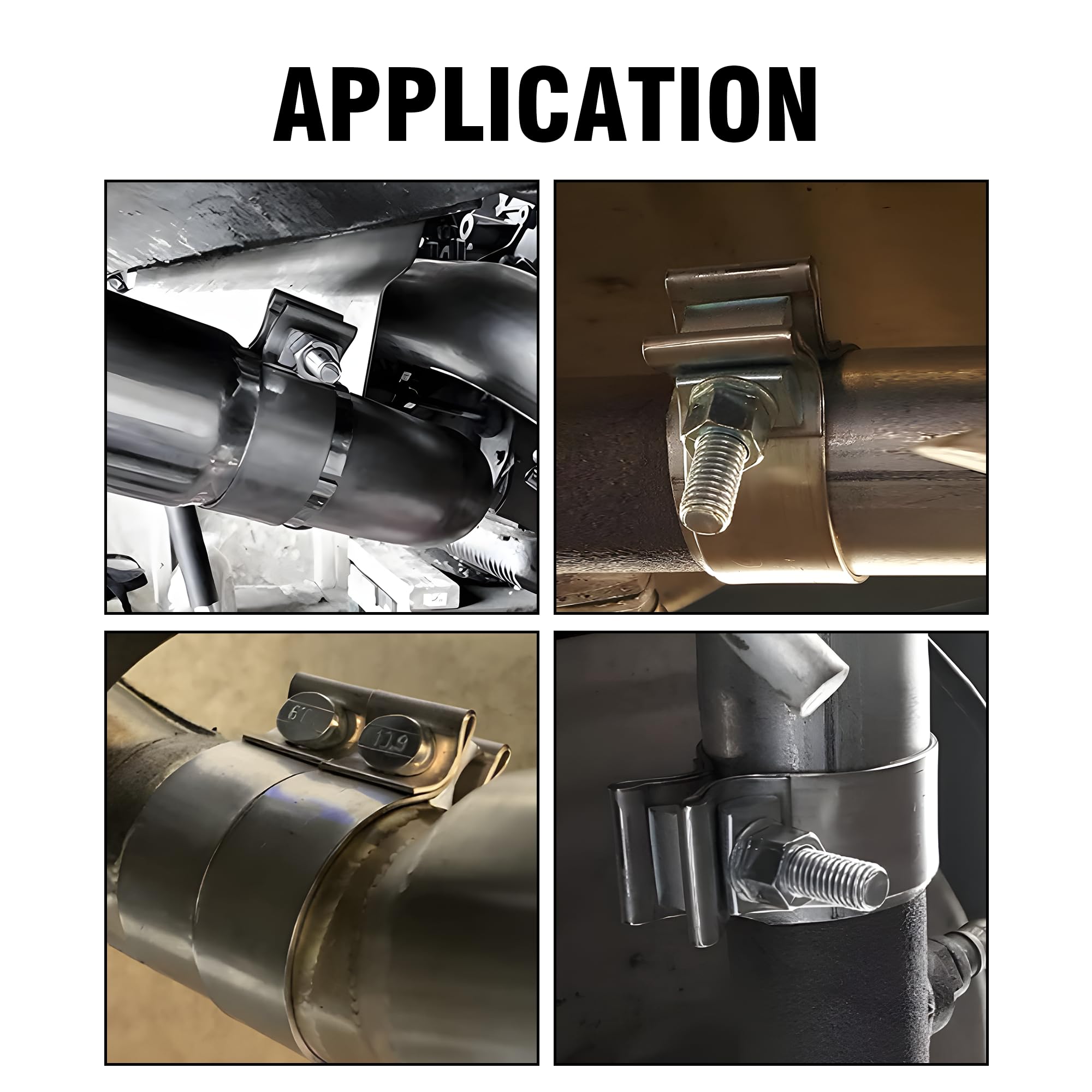 1 Pack Heavy Duty Stainless Steel Exhaust Band Clamp (3.5 Inch) - Butt Joint Sleeve for Automotive, Truck & RV Exhaust Pipe Repair & Maintenance
