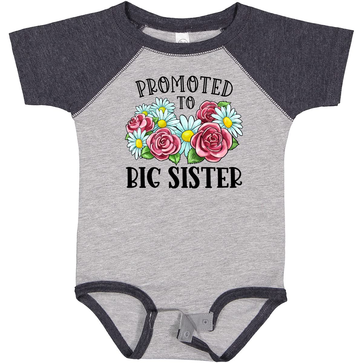 Promoted to Big Sister with Flowers Baby Bodysuit - Cute Sibling Announcement Outfit for Newborns & Toddlers - Perfect for Gender Reveals, Photo Shoots & Special Occasions