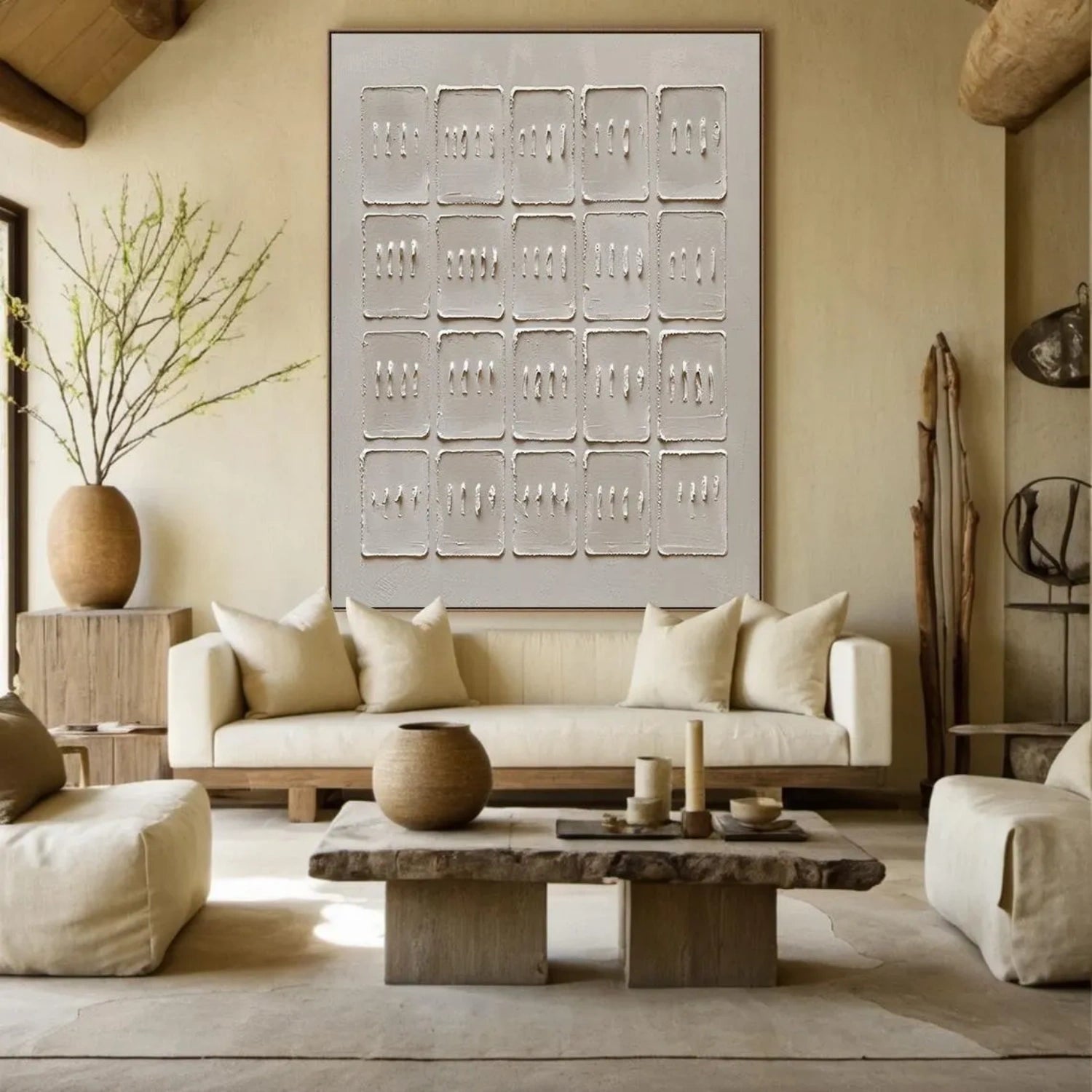 Beige & Brown Abstract Wall Art Print #BB123 - Modern Home Decor for Living Room, Bedroom & Office
