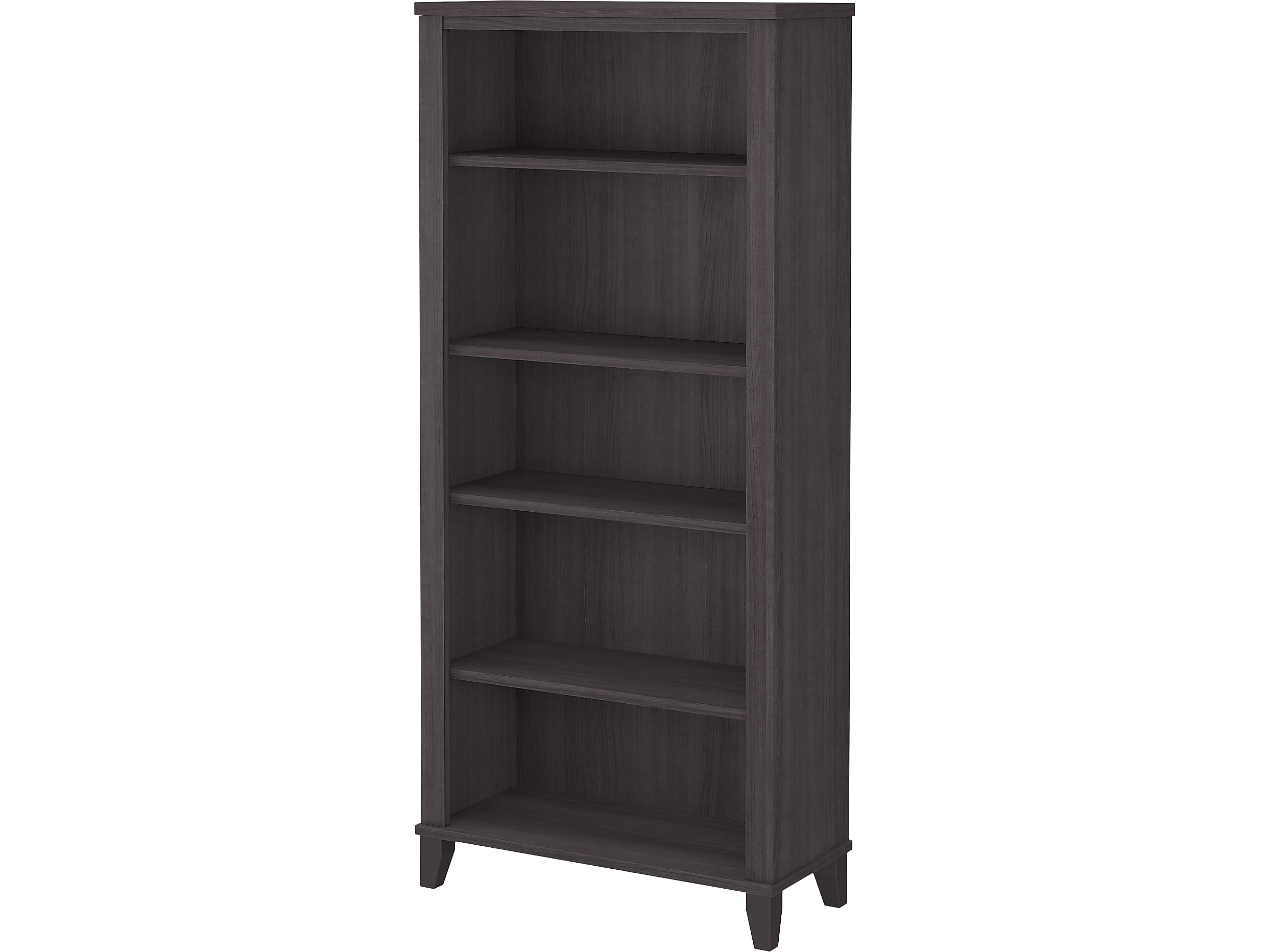 Bush Furniture Somerset Tall 5 Shelf Bookcase in Storm Gray - Modern Bookshelf for Home Office, Living Room & Bedroom Storage Organizer