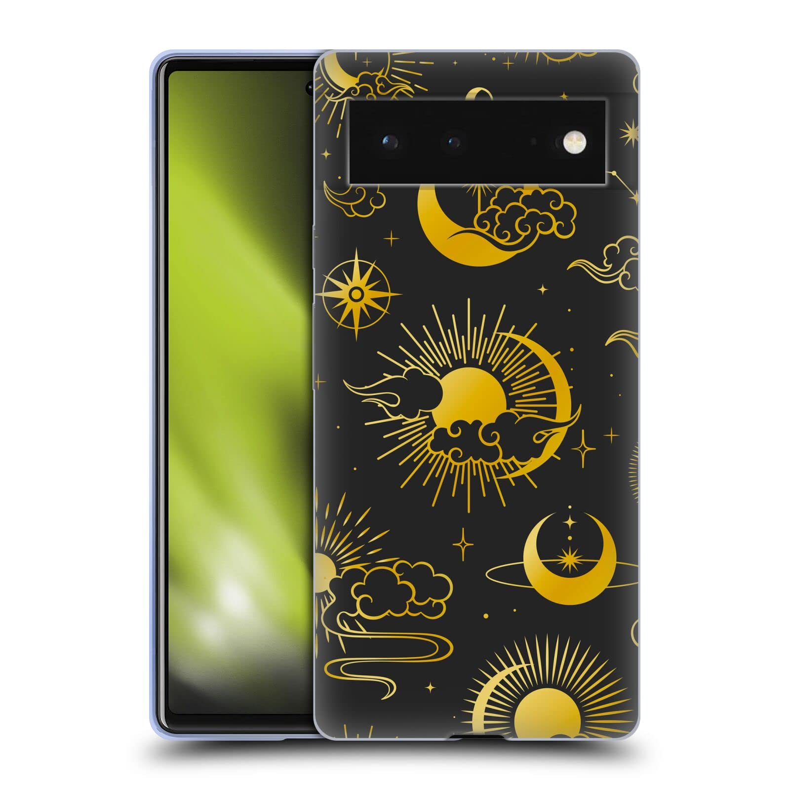 Haroulita Sun Moon Stars Case for Google Pixel 6 - Mystical Tarot Design for Protection & Style