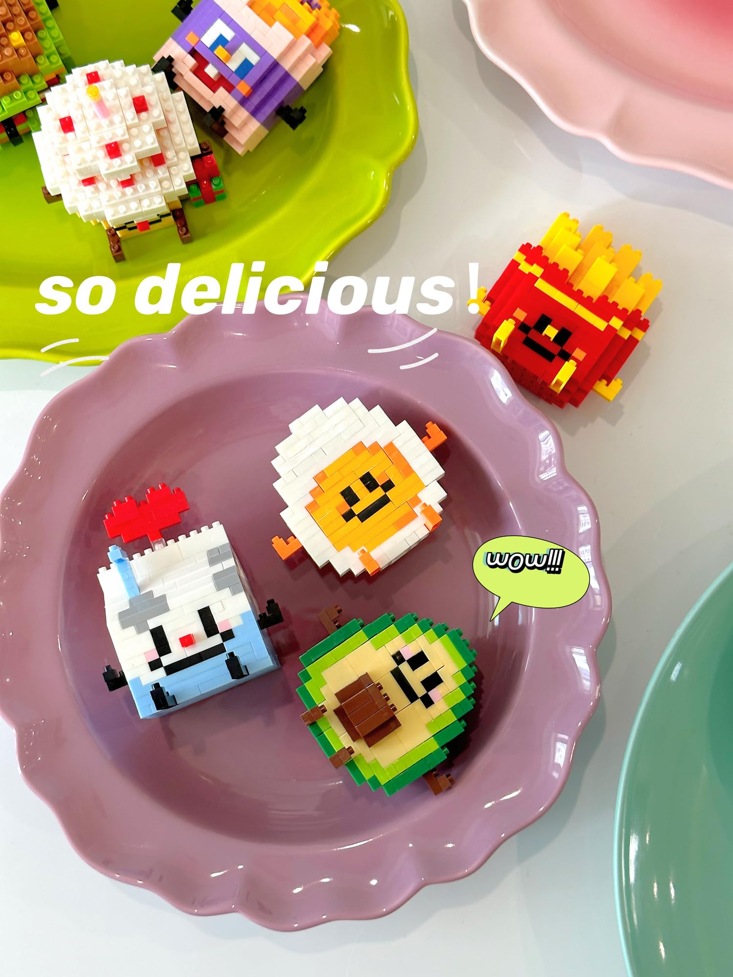 Happy Food Cute Mini Bricks Micro Building Kit - Compatible Nano Blocks for Kids - Creative Desktop Decor Toy (Vitality Milk) - Perfect for STEM Learning, Birthday Gifts & Stress Relief