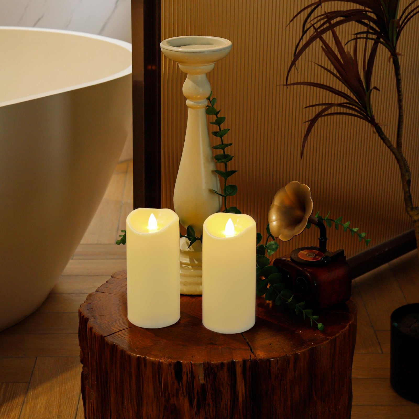 Aignis 2-Pack Flameless LED Candles with Remote & Timer - Battery Operated Electric Candles for Home Decor, Weddings, Holidays (2.95