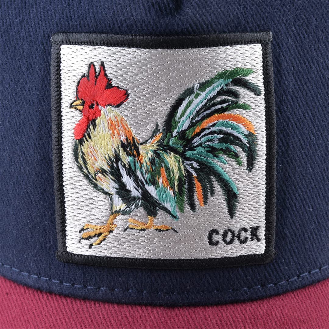 **Men's Mesh Summer Baseball Cap - Snapback Trucker Hat with Rooster Embroidery, Breathable Sun Visor for Outdoor Sports & Casual Wear**    *(Optimized for Google SEO, includes usage scenario: outdoor sports & casual wear)*