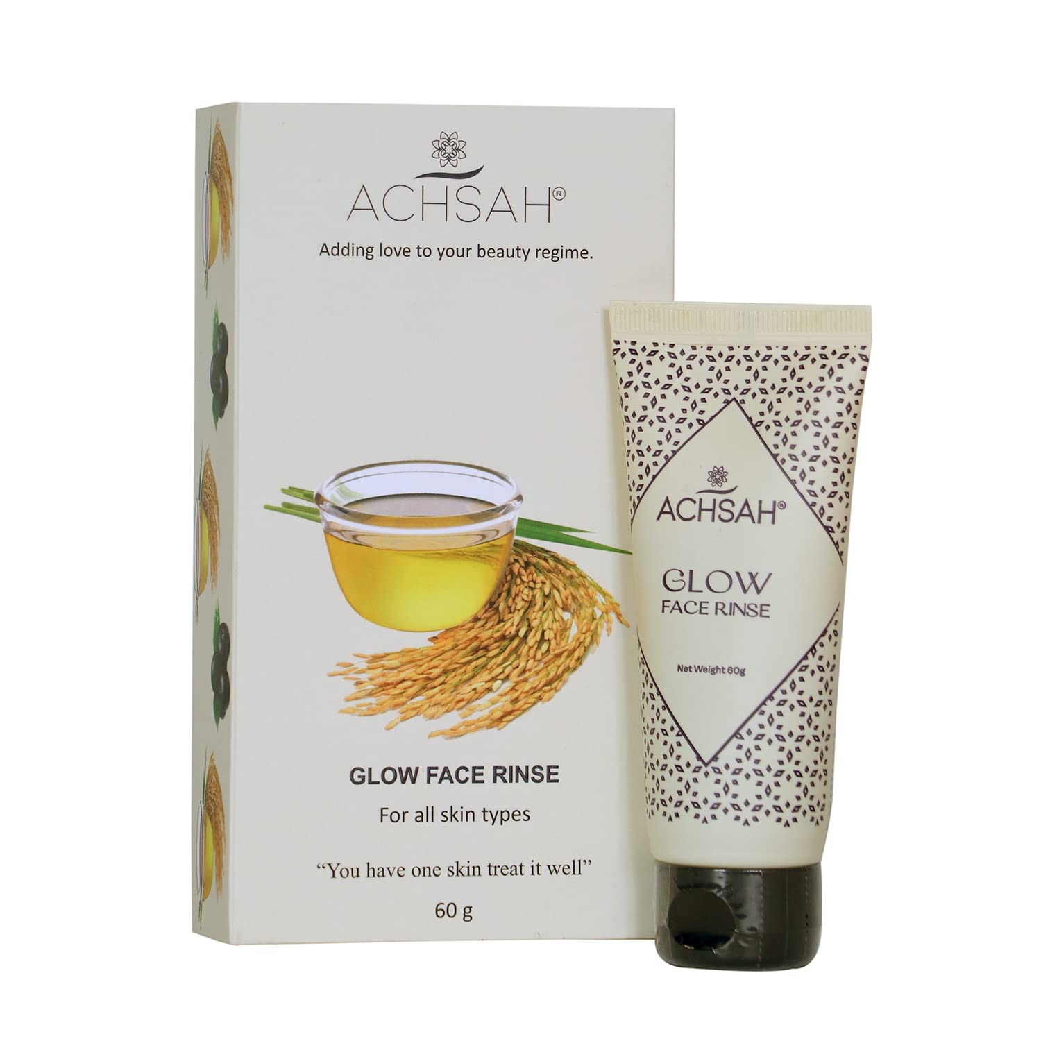 ACHSAH Glow Face Wash with Vitamin C & Acai Berries - Reduces Hyperpigmentation & Acne, Fights Sun Damage & Antioxidants for All Skin Types (60g) | Daily Brightening Cleanser for Clear, Radiant Skin