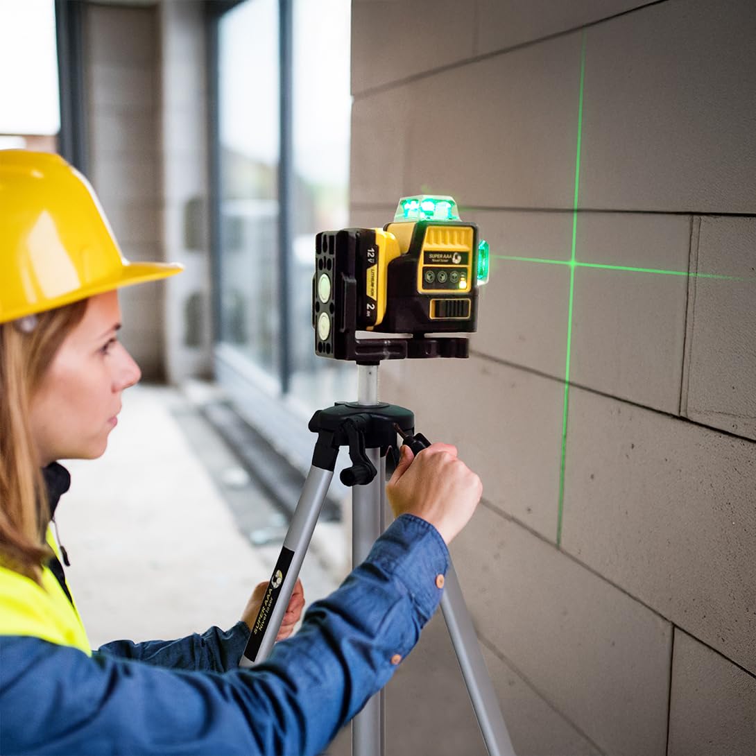 **Rechargeable 360° Self-Leveling Green Laser Level with Tripod & Magnetic Base - Professional Laser Level Tool for Construction, Tiling, Home Renovation - Ideal for Builders, Contractors, and DIY Projects**