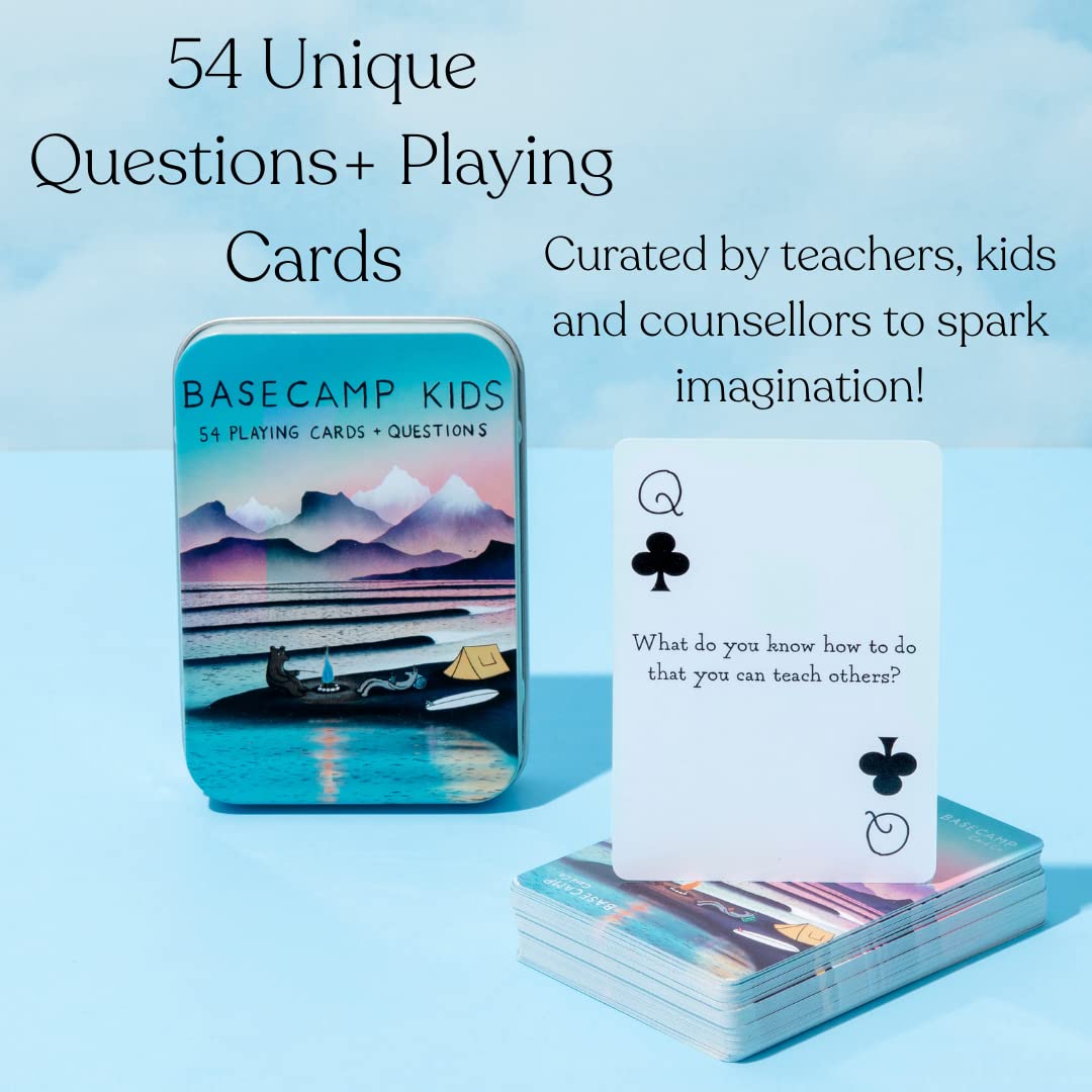 Basecamp Cards: Kids Edition - 52+2 Family Friendly Conversation Starter Questions | Fun Family Activity Game Cards for Road Trips, Dinner Time & Bonding Moments