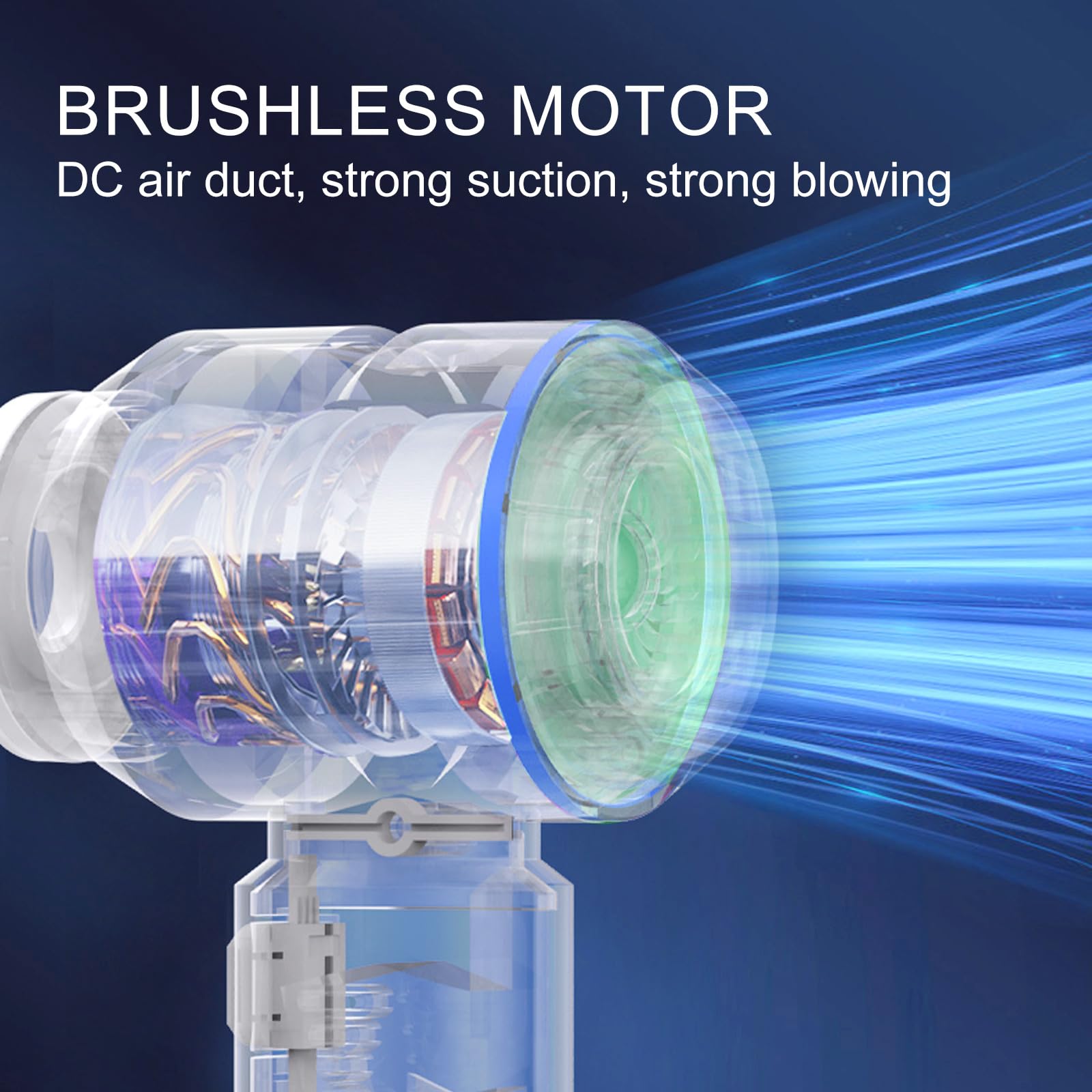 21000Pa Strong Suction Cordless Handheld Vacuum Cleaner - 4-in-1 Portable Mini Vacuum with 100W Brushless Motor, Wireless Car Vacuum & Air Duster for Home, Office, Car Cleaning (Blue) - Perfect for Pet Hair, Crumbs, Dust on Seats, Carpets and Small Spaces