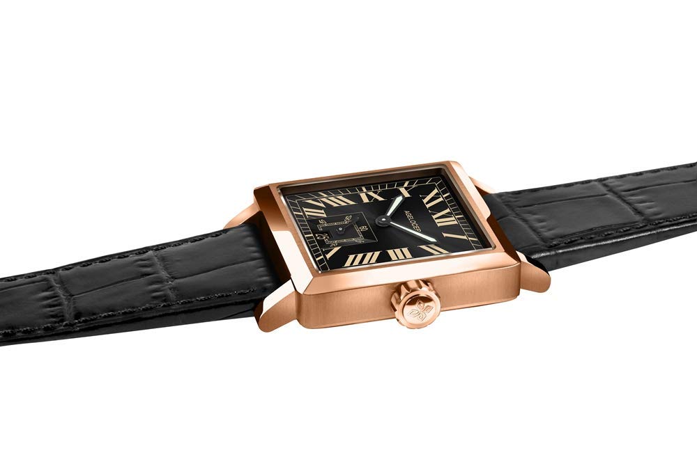 AGELOCER Men's Luxury Mechanical Watch with Calendar, Luminous Hands, Square Roman Dial - Perfect for Business, Formal Events & Everyday Wear