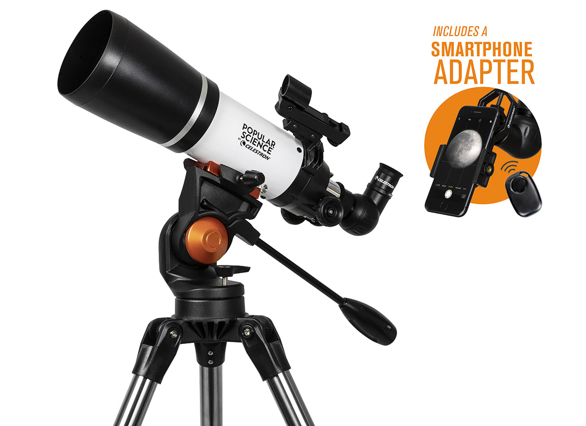 Celestron AstroMaster 80AZS Telescope with Smartphone Adapter & Bluetooth Remote - Best Astronomy Telescope for Stargazing, Moon Observation & Astrophotography (Perfect for Beginners & Hobbyists)
