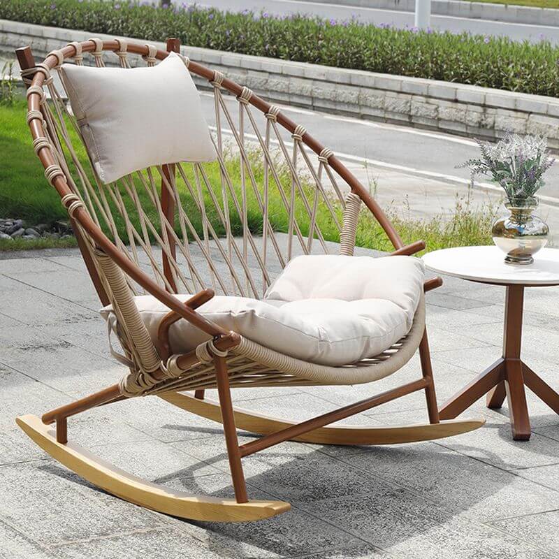 Natural Wood Grain Nursery Recliner with Removable Pillowcase - Comfortable Rocking Chair for Baby's Room, Nursery Decor & Breastfeeding