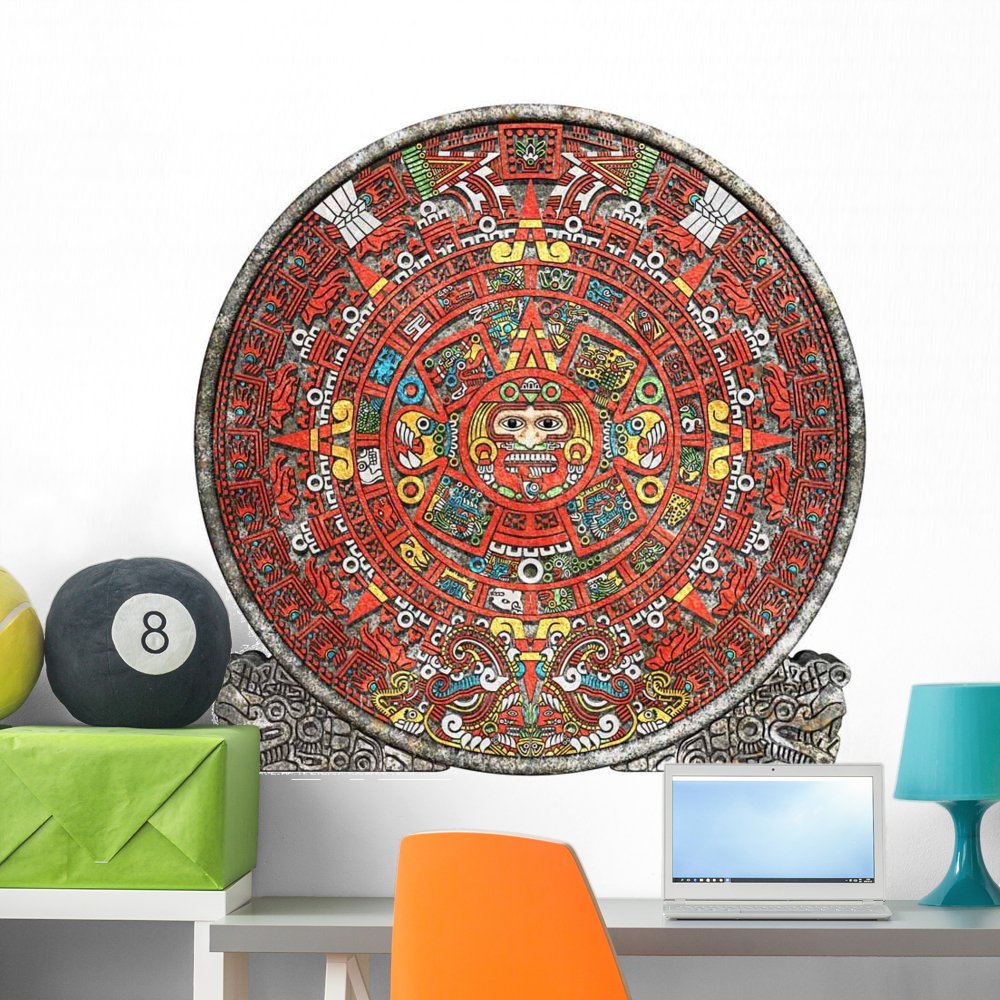 Mayan Calendar Wall Decal - 36x36 Inch Peel & Stick Removable Wall Art - Perfect for Home, Office, or Classroom Decor