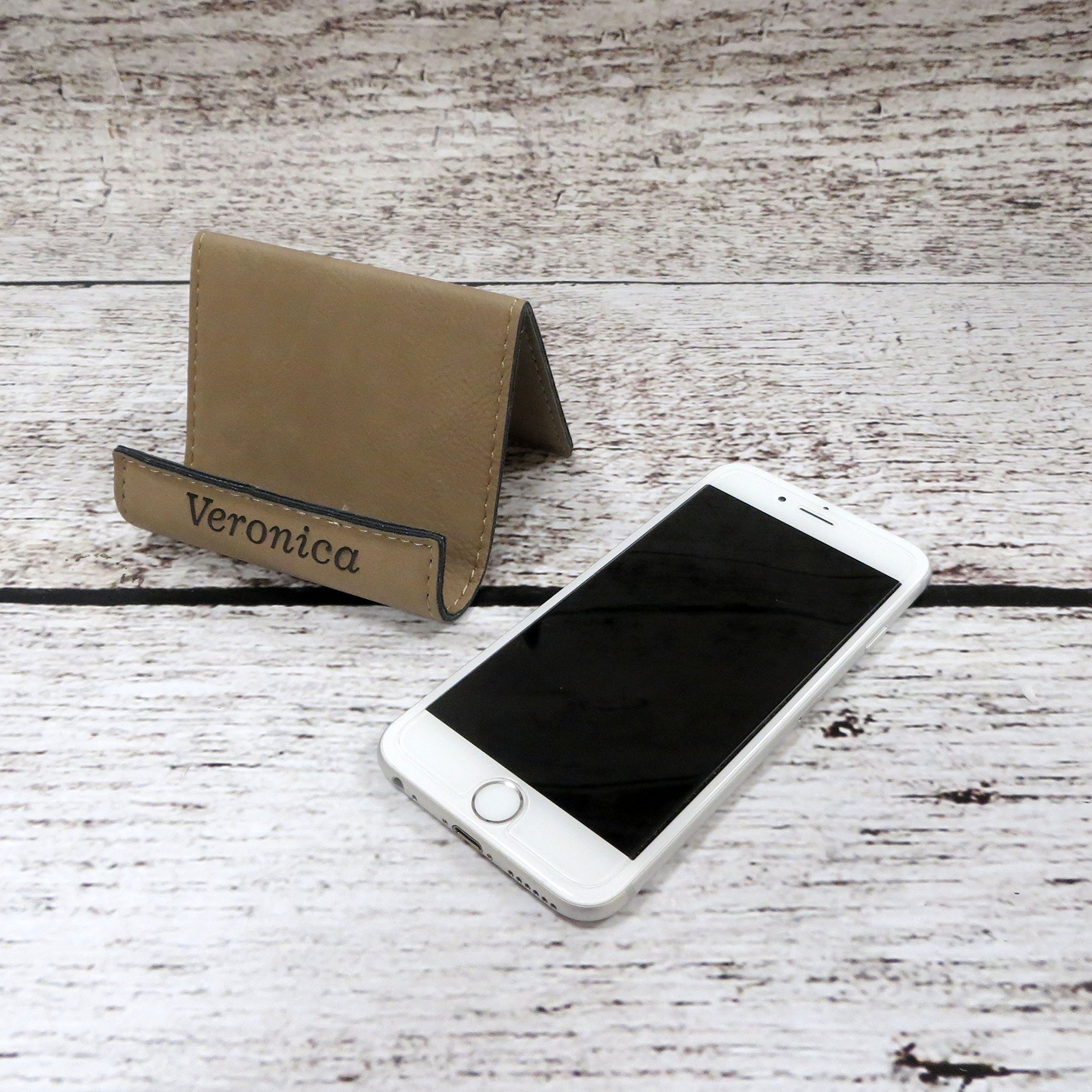 Custom Personalized iPhone & Cell Phone Stand - Engraved Name/Text Holder for Desk, Home & Office Use - Perfect Gift for iPhone Users
