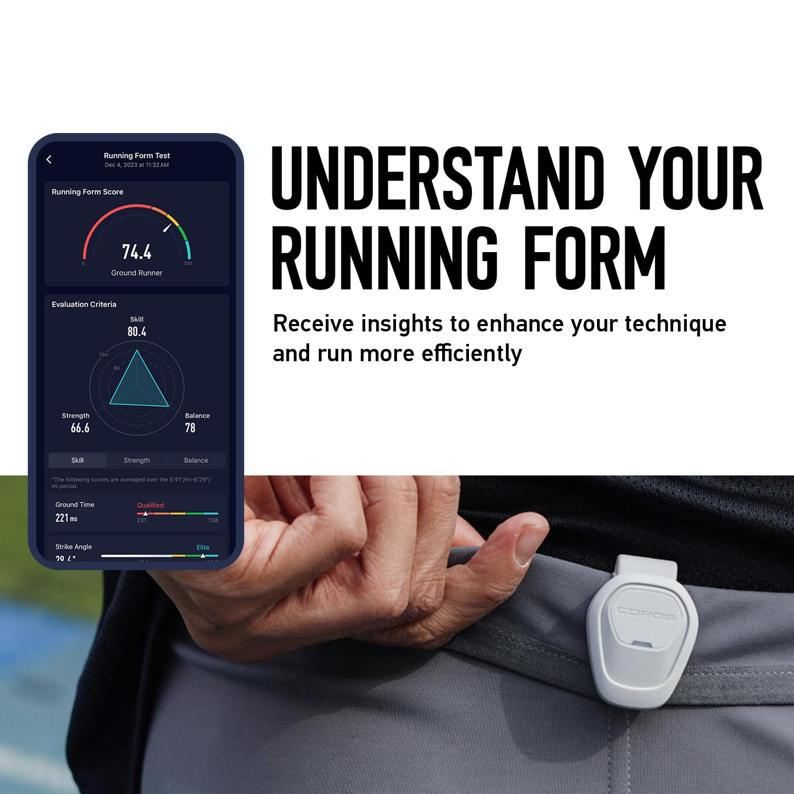 COROS POD 2 Running Sensor - Accurate Indoor & Treadmill Distance Tracker | Real-Time Pace Monitor | GPS Data Enhancer | Shoe/Waistband Clip | Compatible with COROS Watches | Perfect for Runners, Gym Workouts & Indoor Training