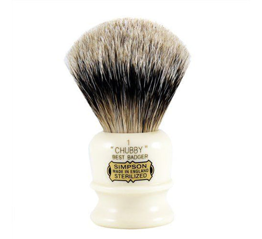 Premium Chubby 1 Best Badger Hair Shaving Brush for Men - Soft & Dense Bristles for Smooth Shaving - Perfect for Wet Shaving & Grooming Kits - Ideal Gift for Father's Day & Birthday