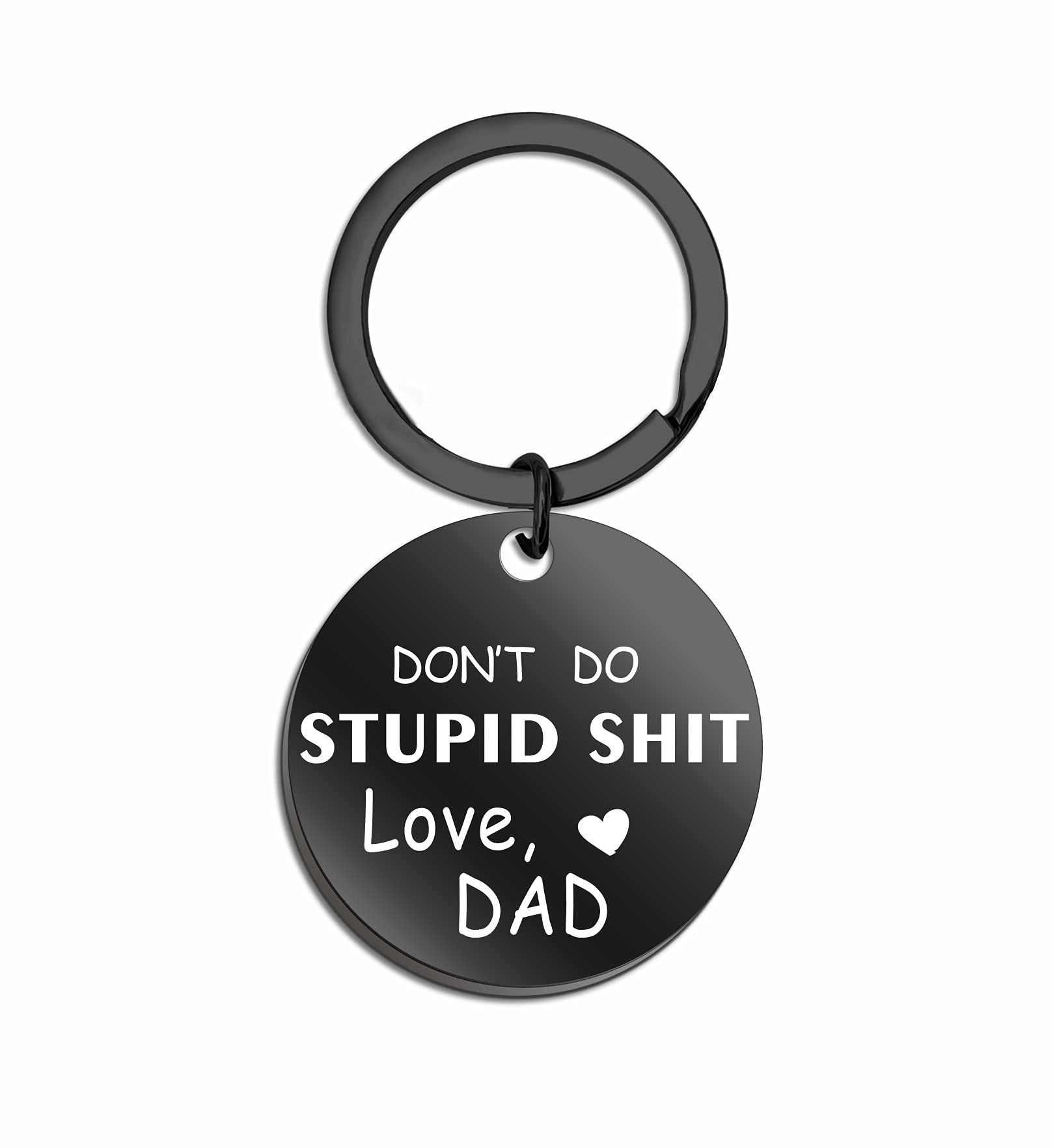 Funny Sarcastic Keychain Gift for Son Daughter from Dad - 'Don't Do Stupid' Humorous Birthday Present for Women Men Friends Teens - Perfect Stocking Stuffer & Everyday Carry Accessory for School Work or Travel
