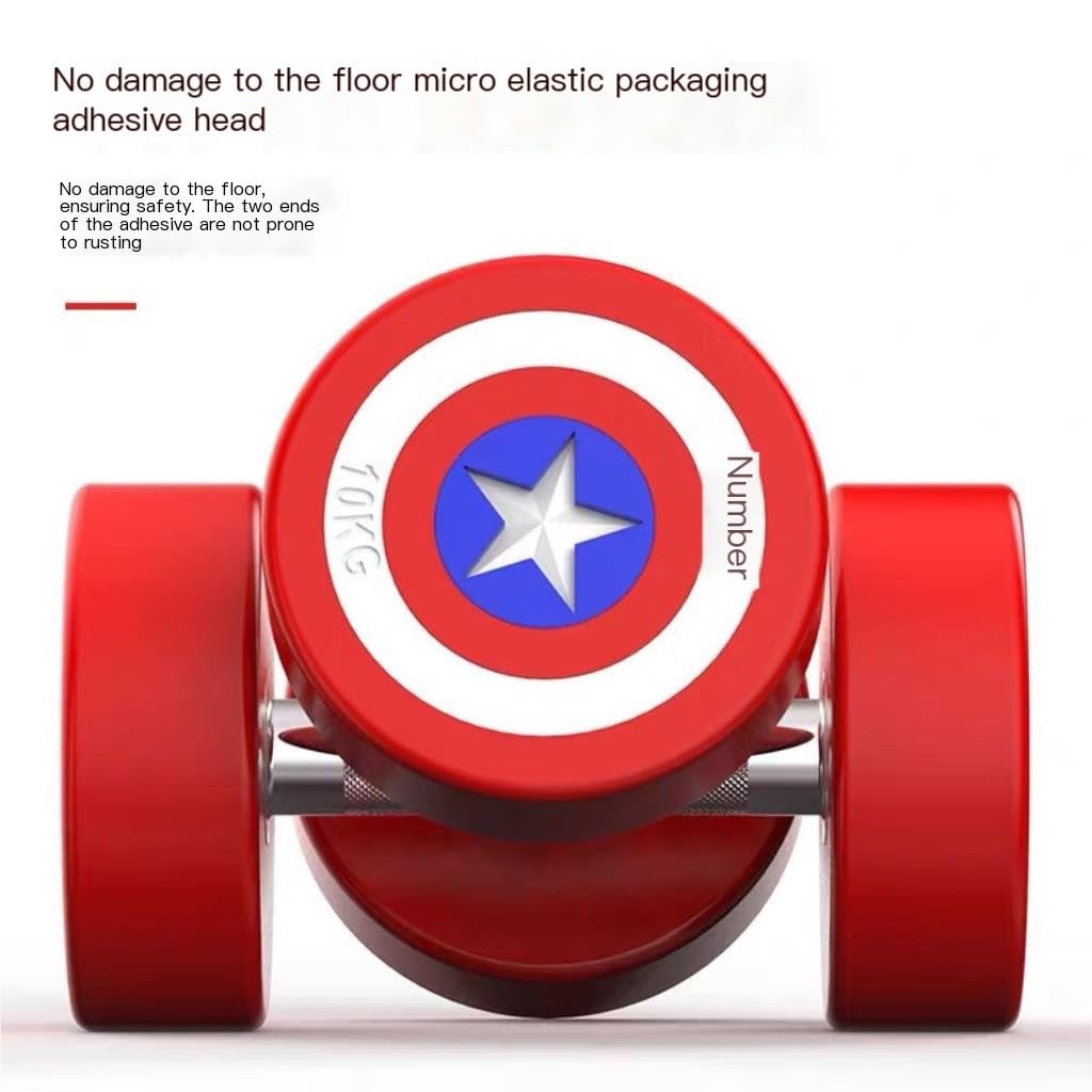 Captain America Themed PU Rubber Coated Dumbbells - 7.5kg Red Home Gym Equipment for Men & Women | Strength Training, Weightlifting & Superhero Workouts
