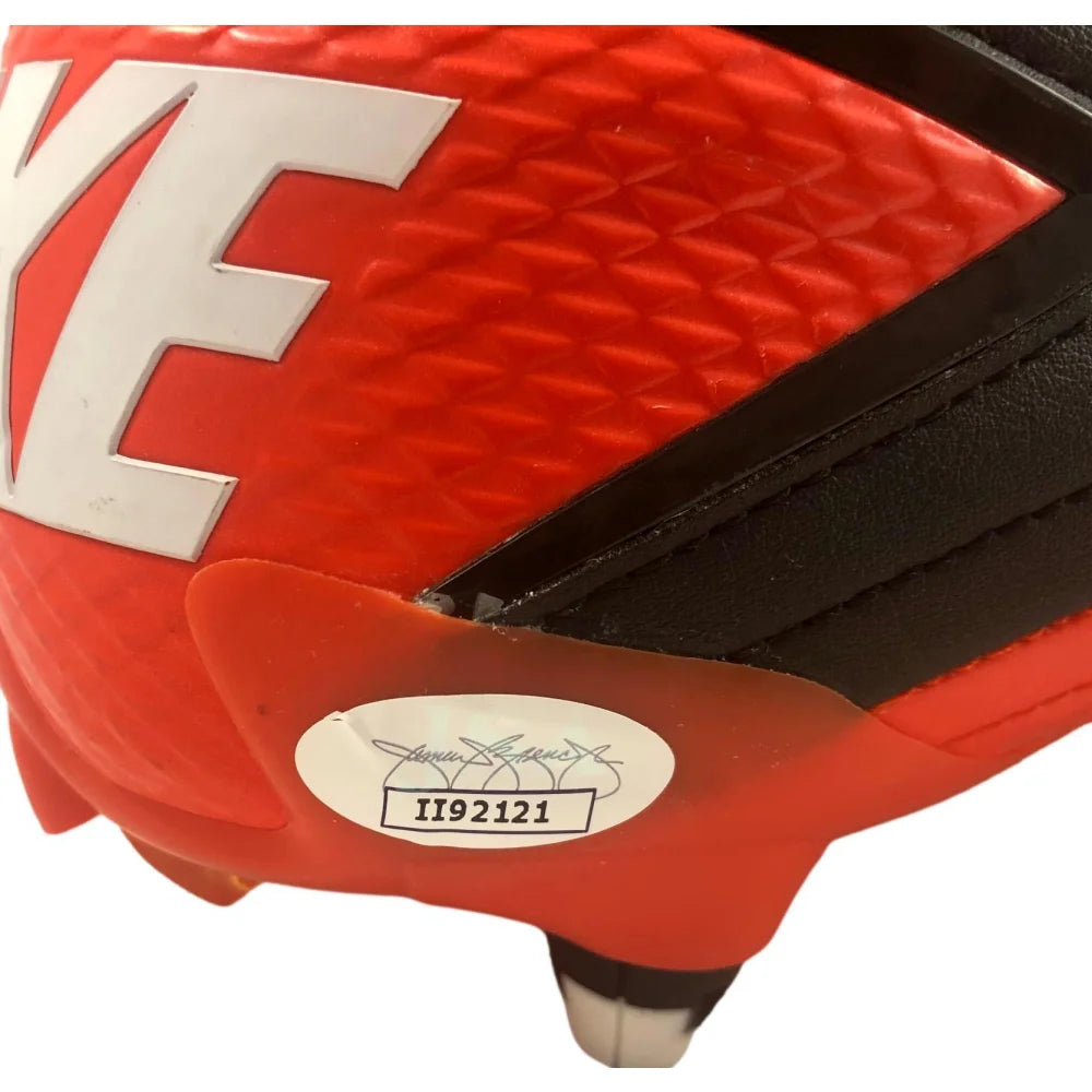 Geno Atkins Autographed Football Cleats - Cincinnati Bengals Signed Cleats with JSA COA - Perfect for NFL Memorabilia Collectors and Bengals Fans Display