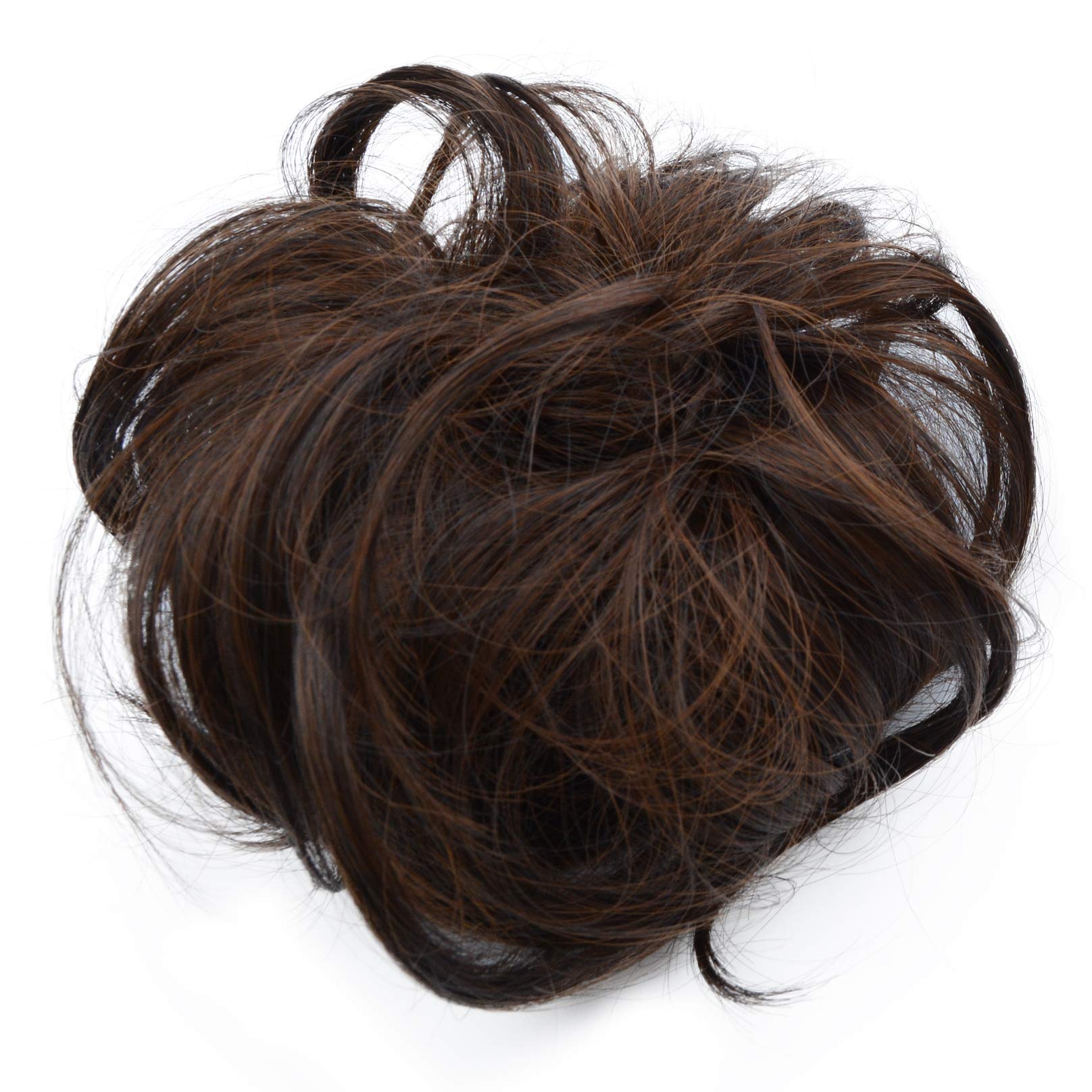 Stylish Akashkrishna Hair Buns for Women - Messy Bun Hair Extensions, Fake Donut Maker Scrunchies with Elastic Band (Pack of 2, Brown) | Perfect for Weddings, Parties & Everyday Hairstyles