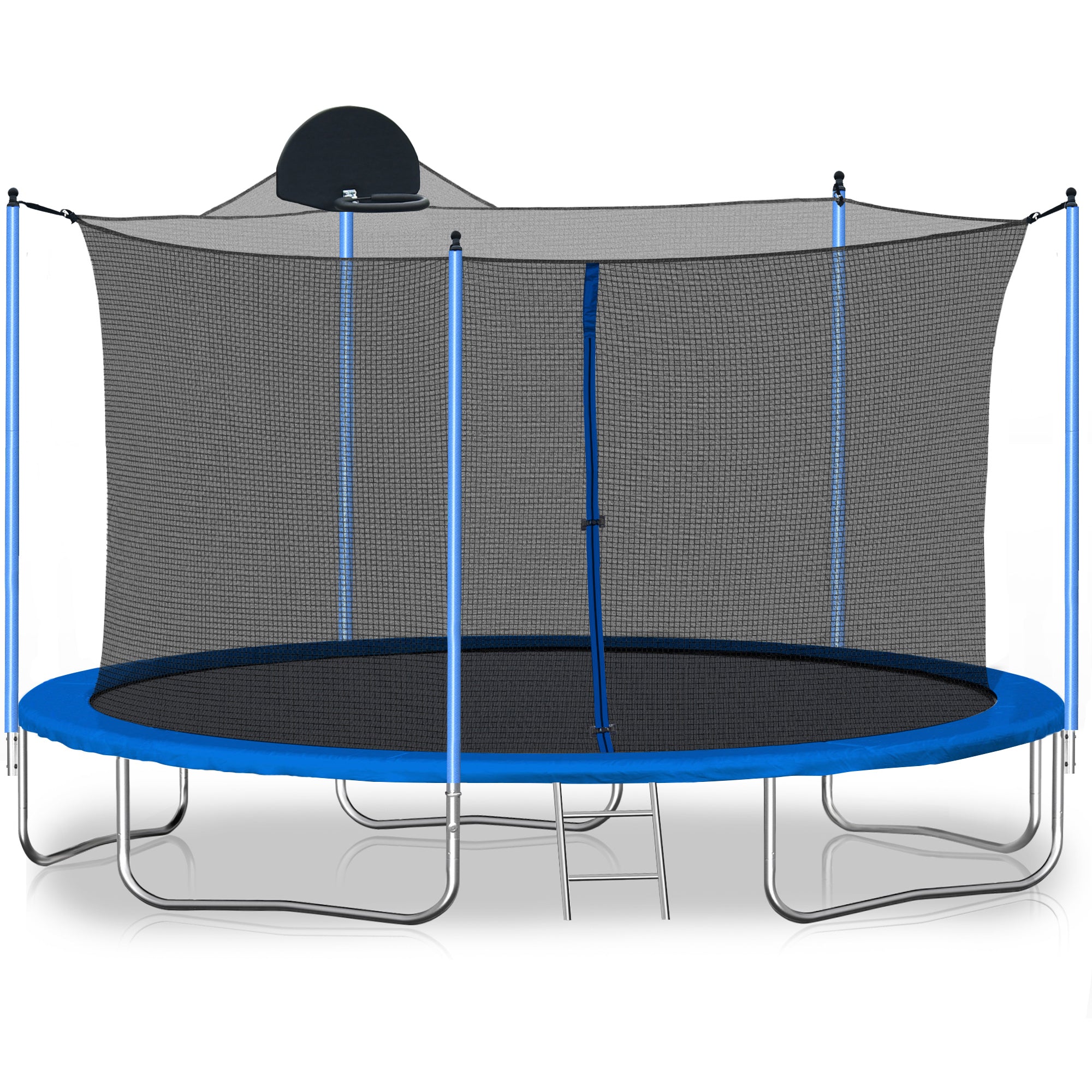 12FT Trampoline with Basketball Hoop, Ladder & Safety Enclosure Net - Outdoor Bouncer for Kids & Adults - Perfect for Backyard Fun, Exercise & Family Bonding