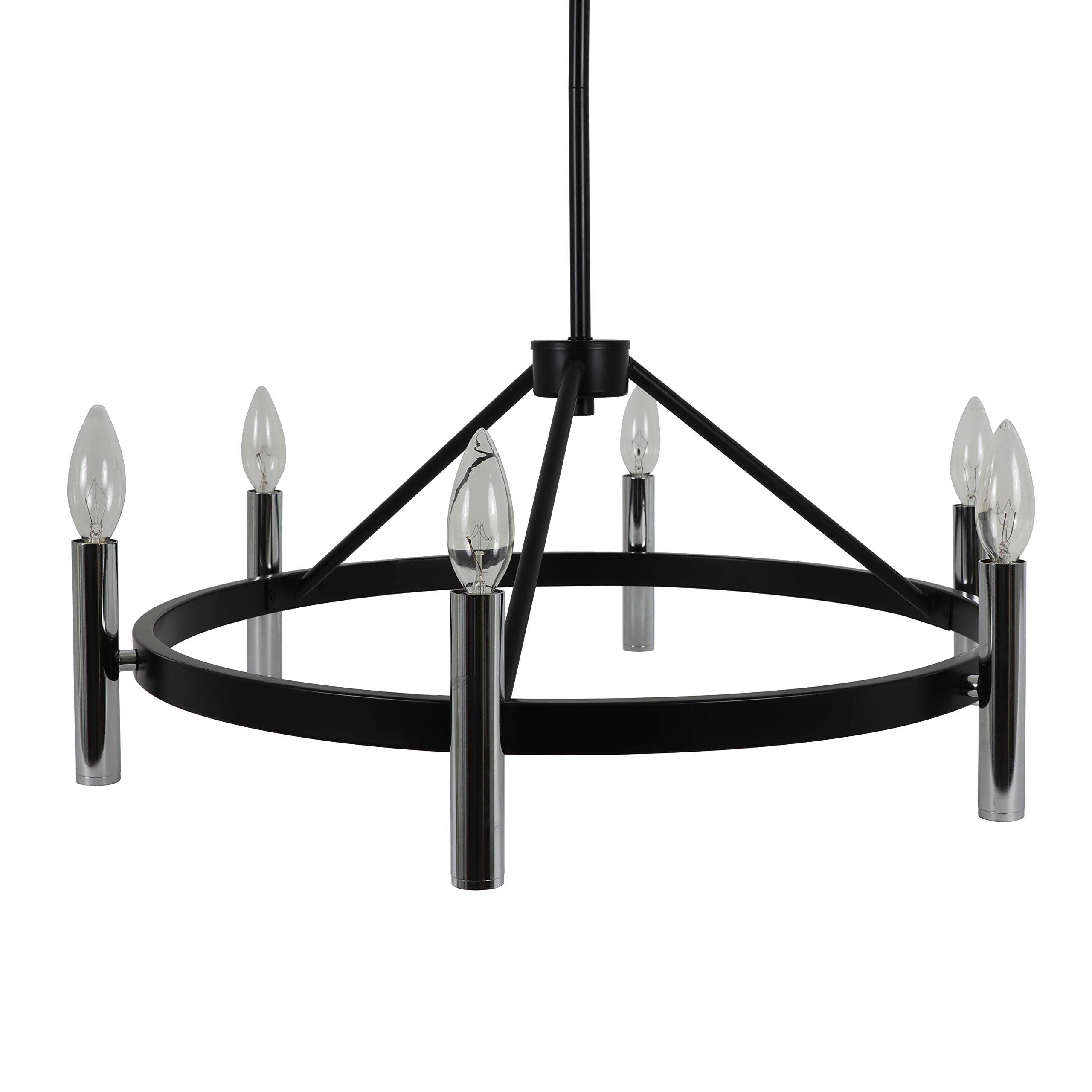 Decor Therapy CH1942 Marcelo Modern Floor Lamp - 14W 14D 70H, Black Chrome Finish - Perfect for Living Room, Bedroom, or Office Lighting