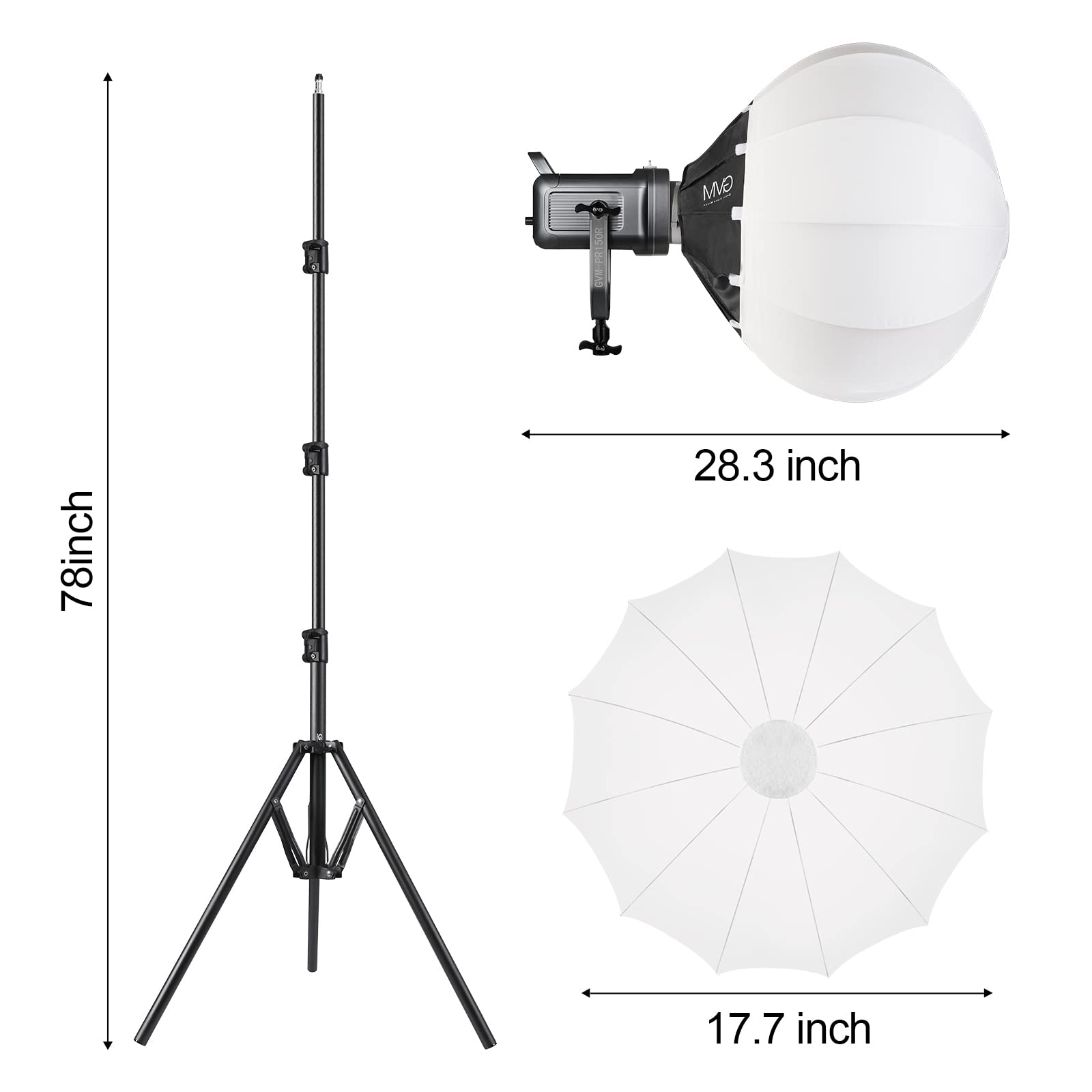 GVM 150W RGB LED Video Light Kit - 2700K-7500K Bi-Color Continuous Lighting for Photography & Videography with Lantern Softbox, Stand & 8 Lighting Effects (CRI 97+) - Perfect for YouTube Studio, TikTok Videos, Product Photography and Live Streaming