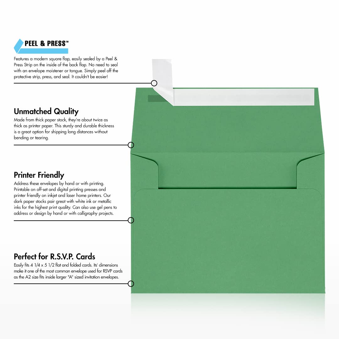 Premium A2 Invitation Envelopes with Peel & Press Seal - 4 3/8