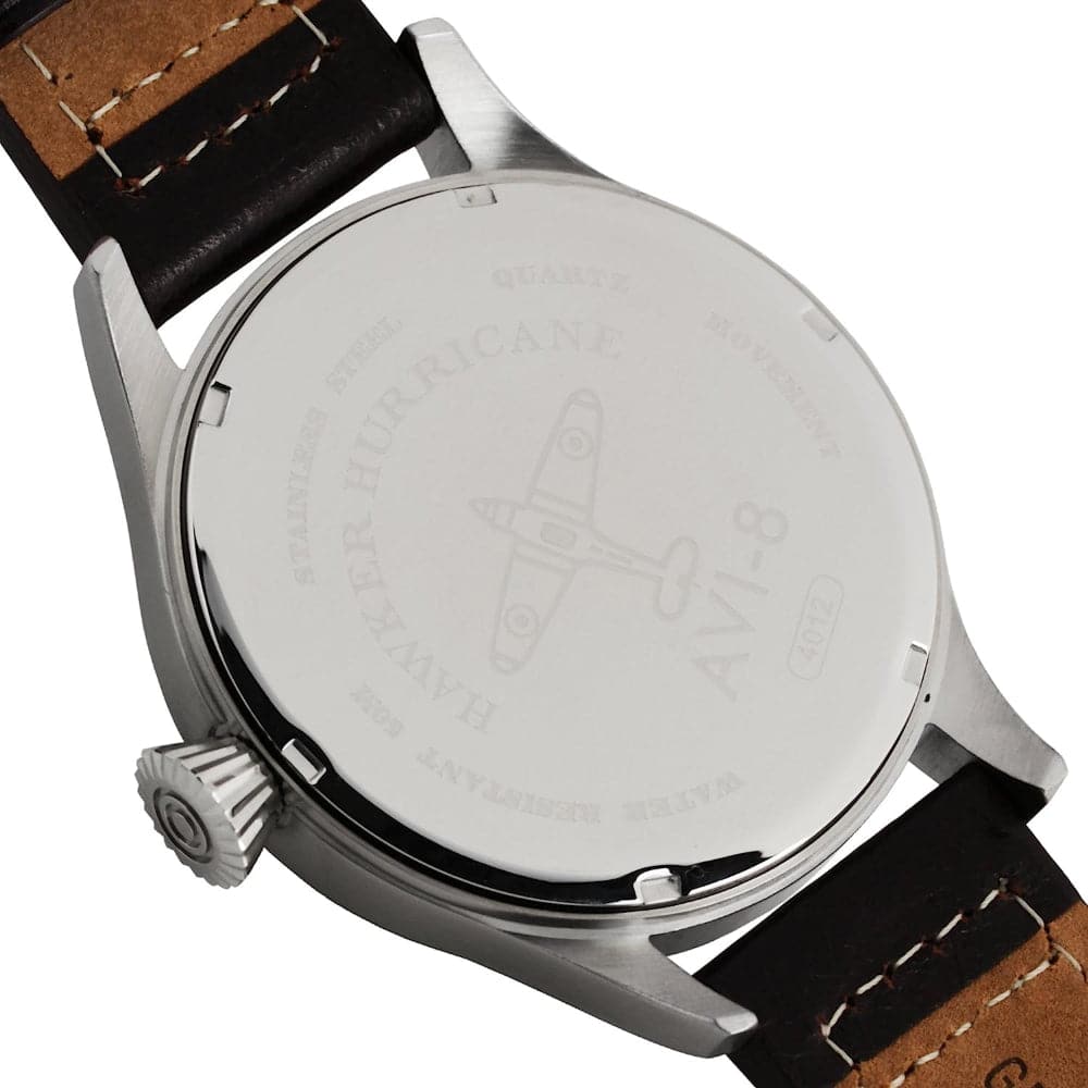 AVI 8 Hawker Hurricane Men's Military Watch - Brown Leather Strap - AV-4012-01 - Vintage Pilot Style Timepiece for Everyday Wear & Outdoor Adventures