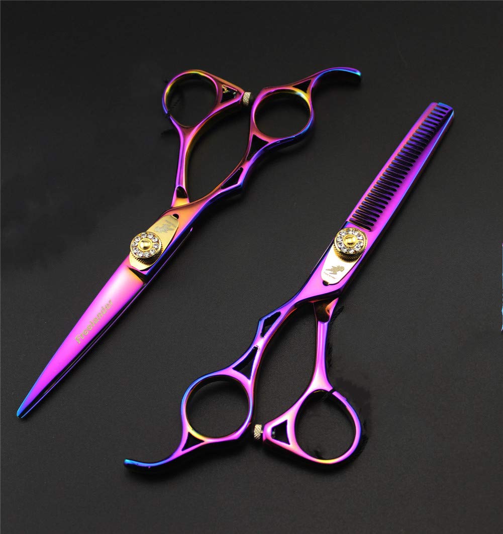 ORALBY Professional Hair Cutting Scissors Kit - Stainless Steel Barber Shears Set with Thinning Scissors (Left/Right Hand) for Salon, Home Haircuts & Styling